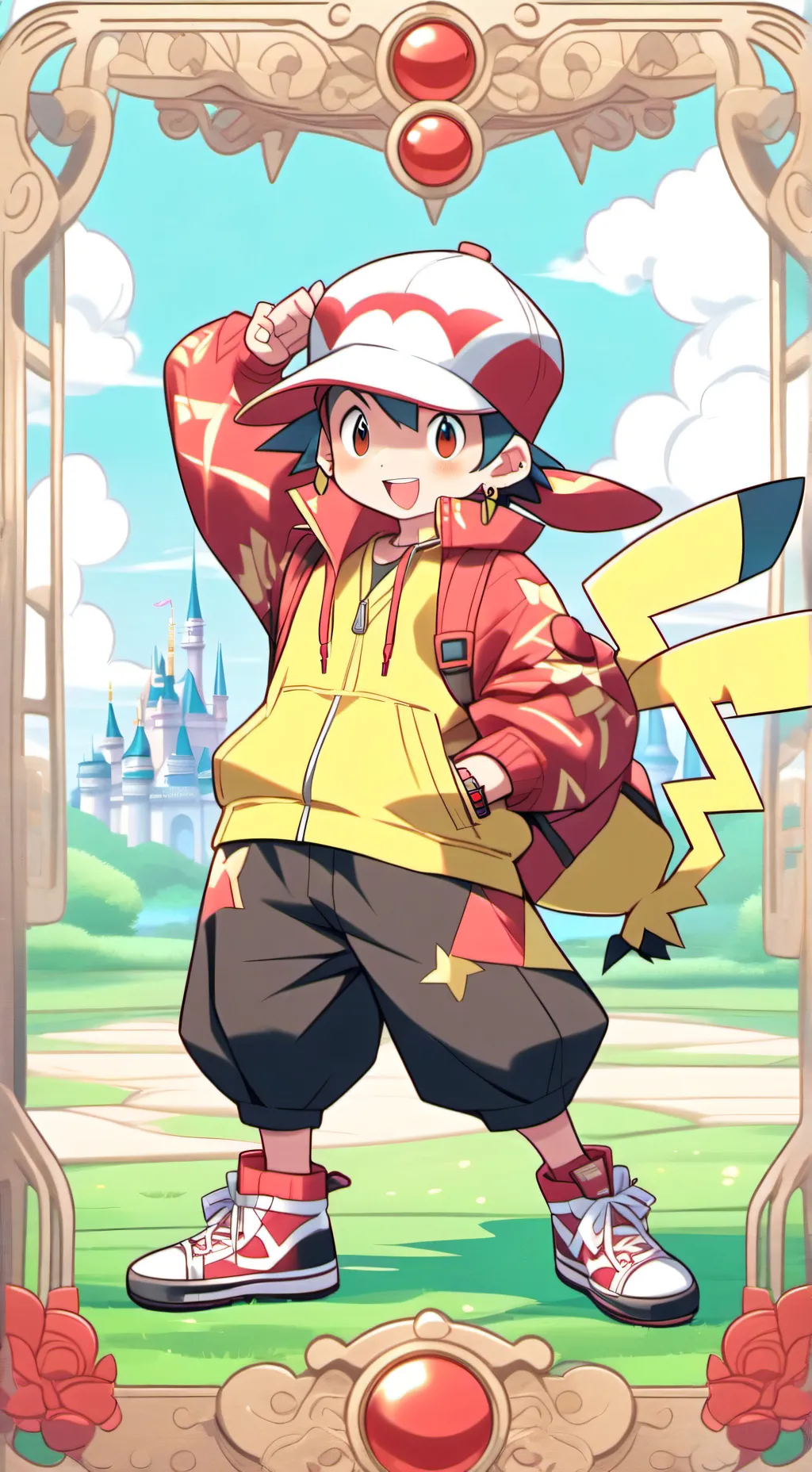 ai character: Ash  background