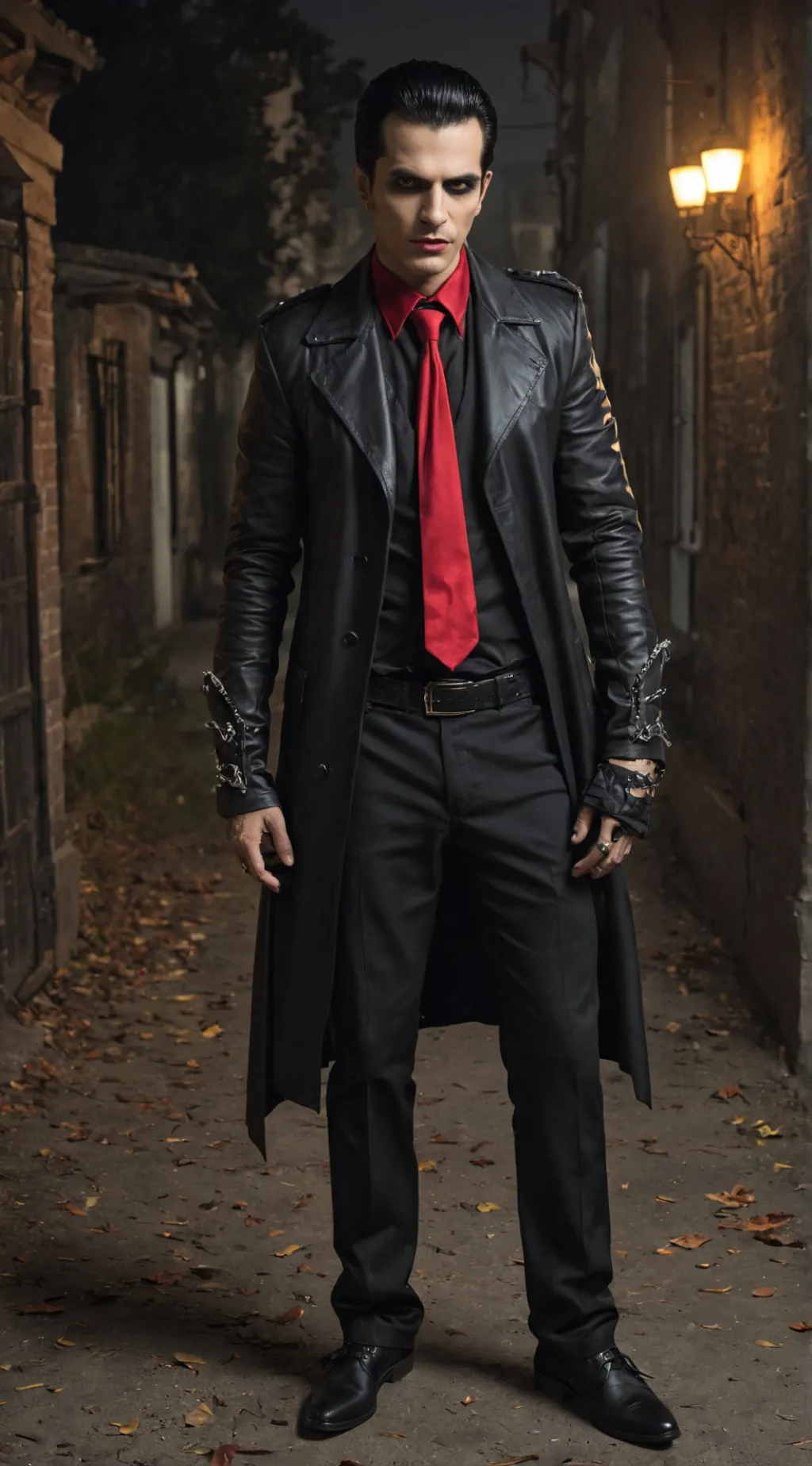 ai character: Black🖤❤️ background