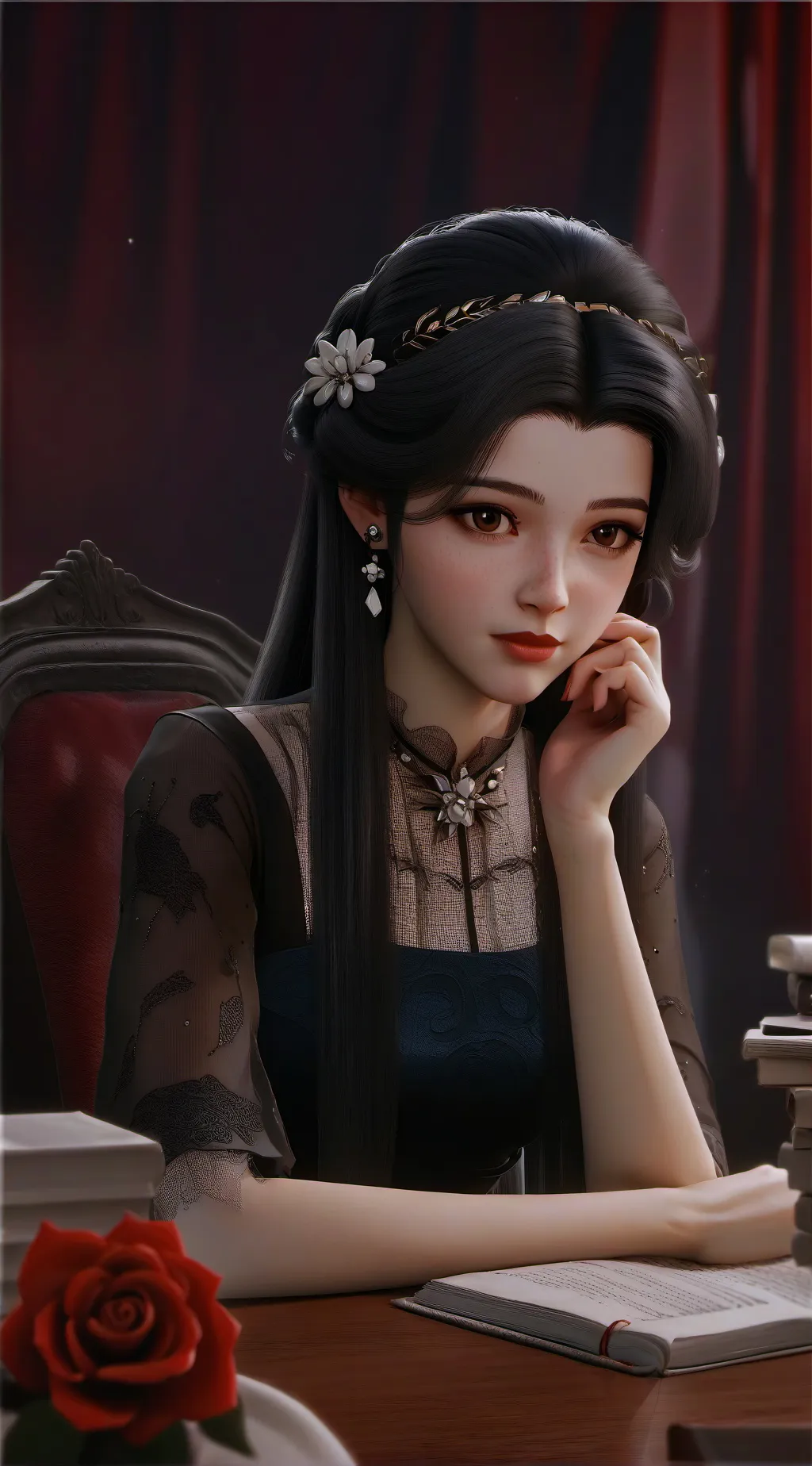 ai character: Jennifer  background