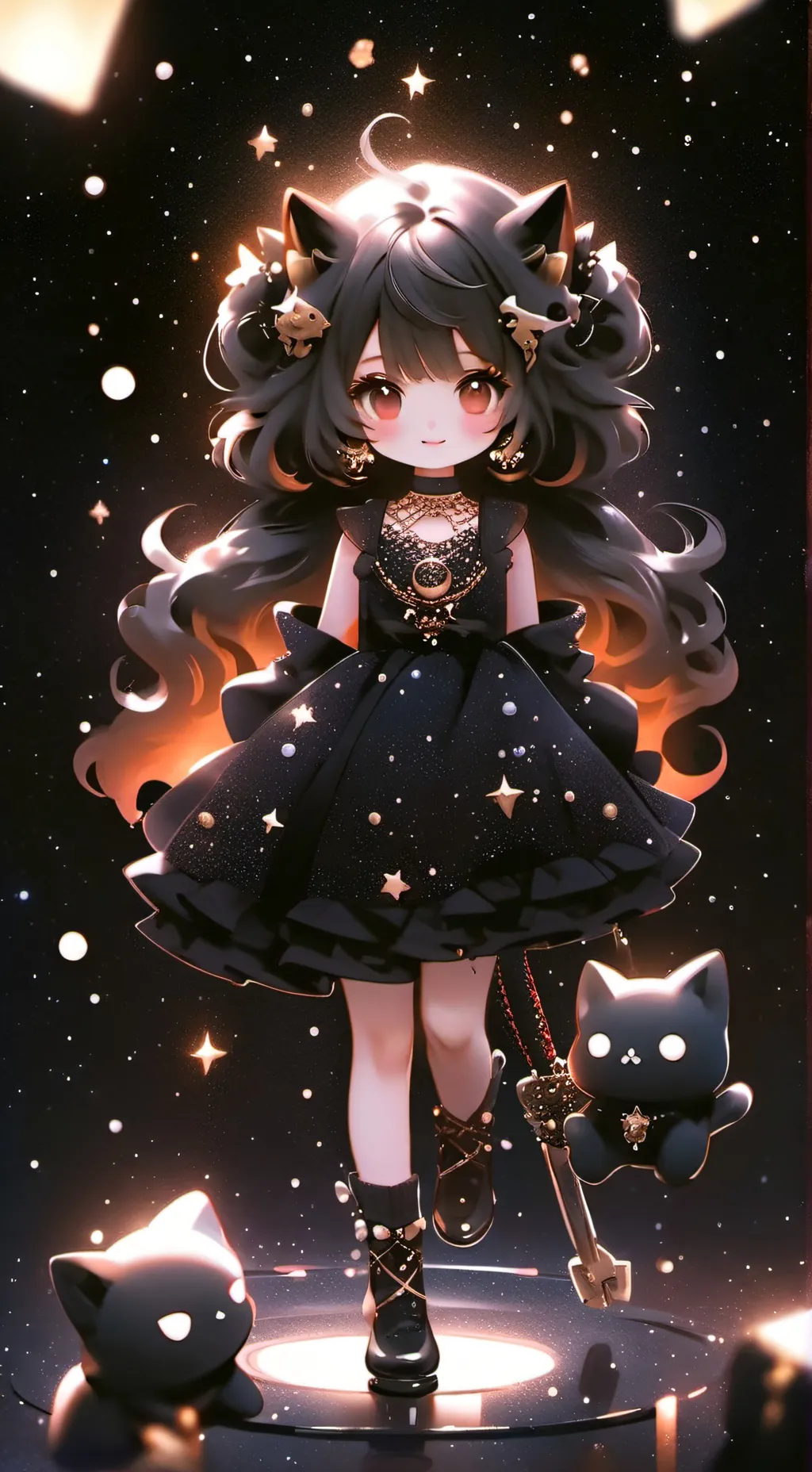 ai character: cute catgurl gf background