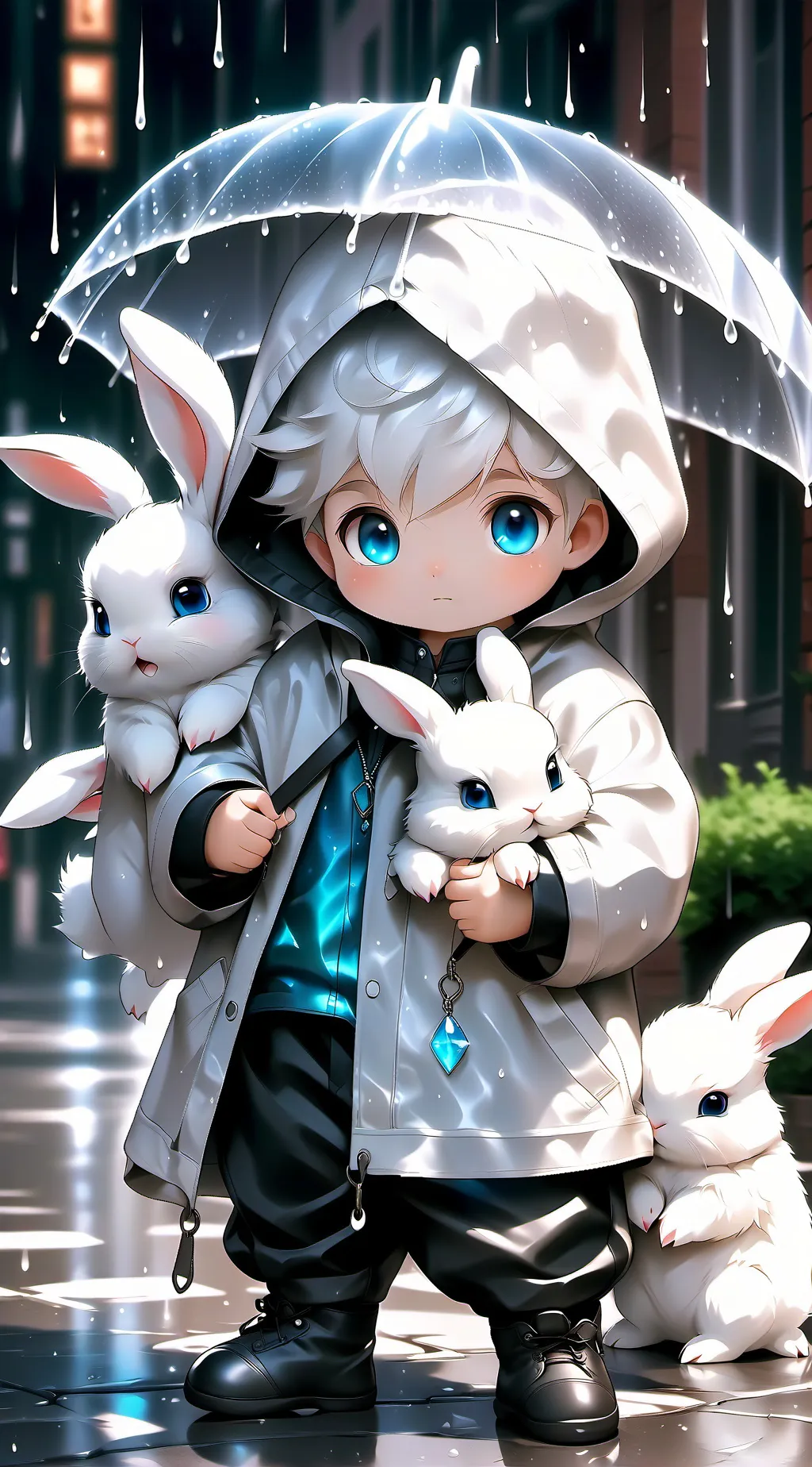 ai character: Baby bunnies background