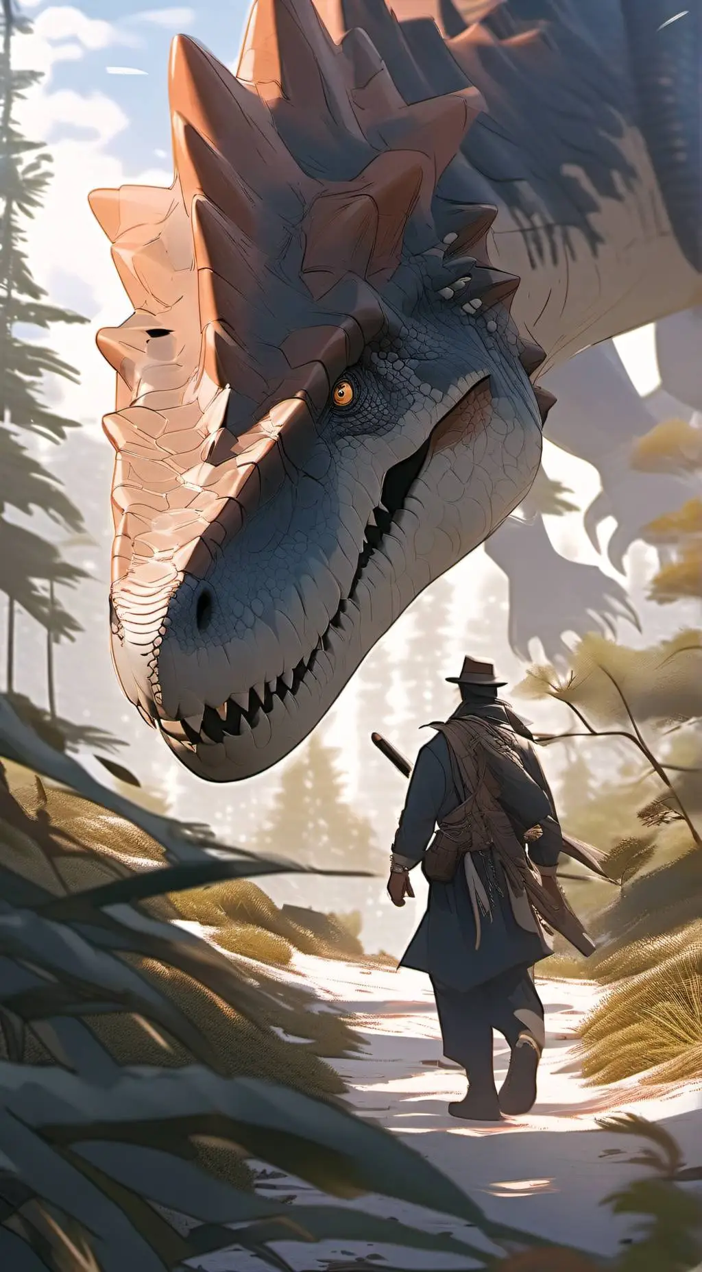 ai character: DW but dinos AU background