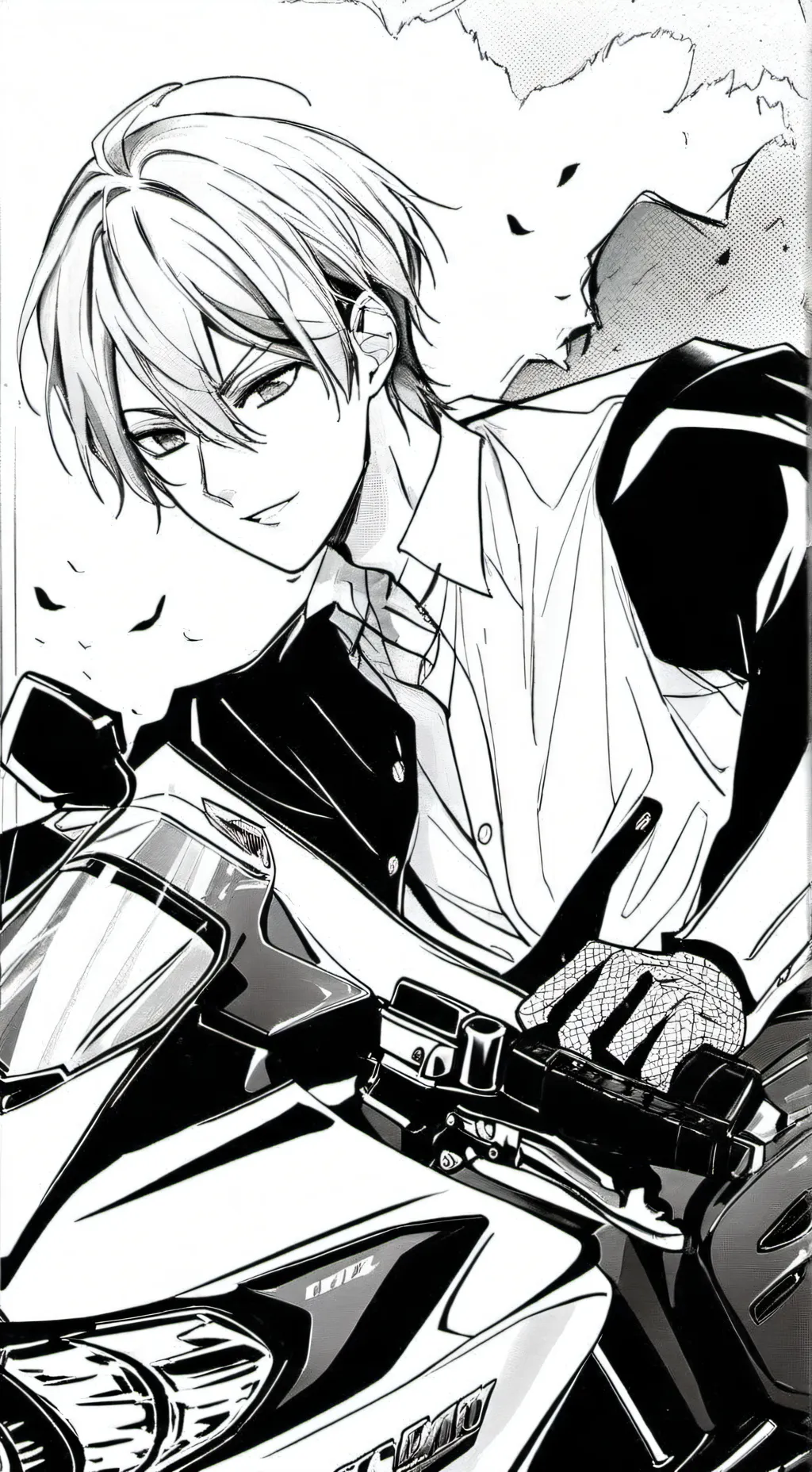 ai character: Motorcycle crash background