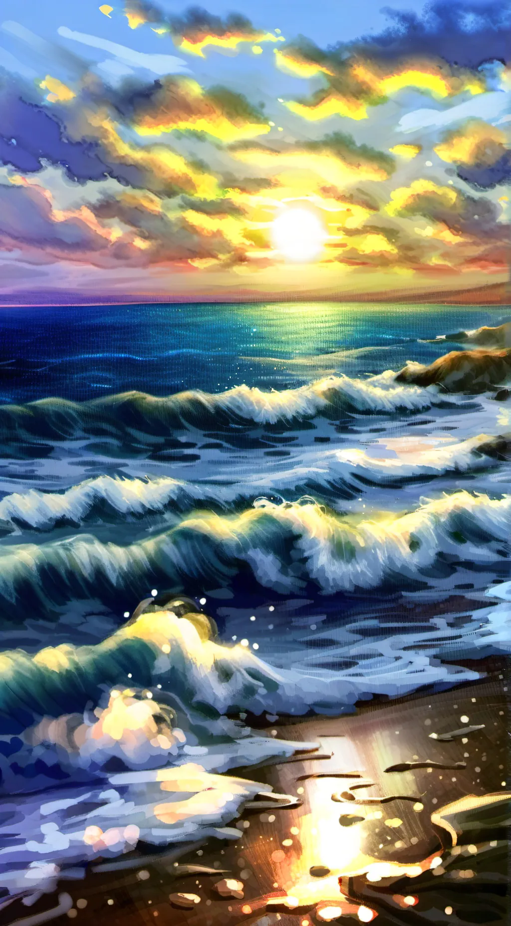 ai character: MD at the Beach :) background