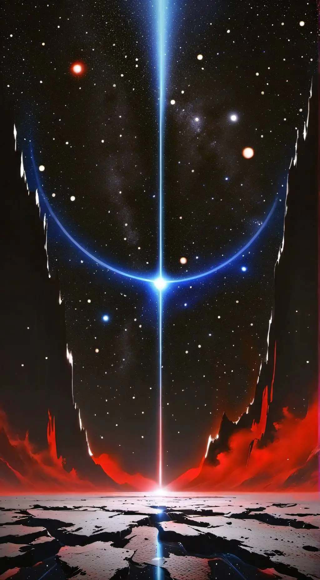 ai character: azul y rojo background