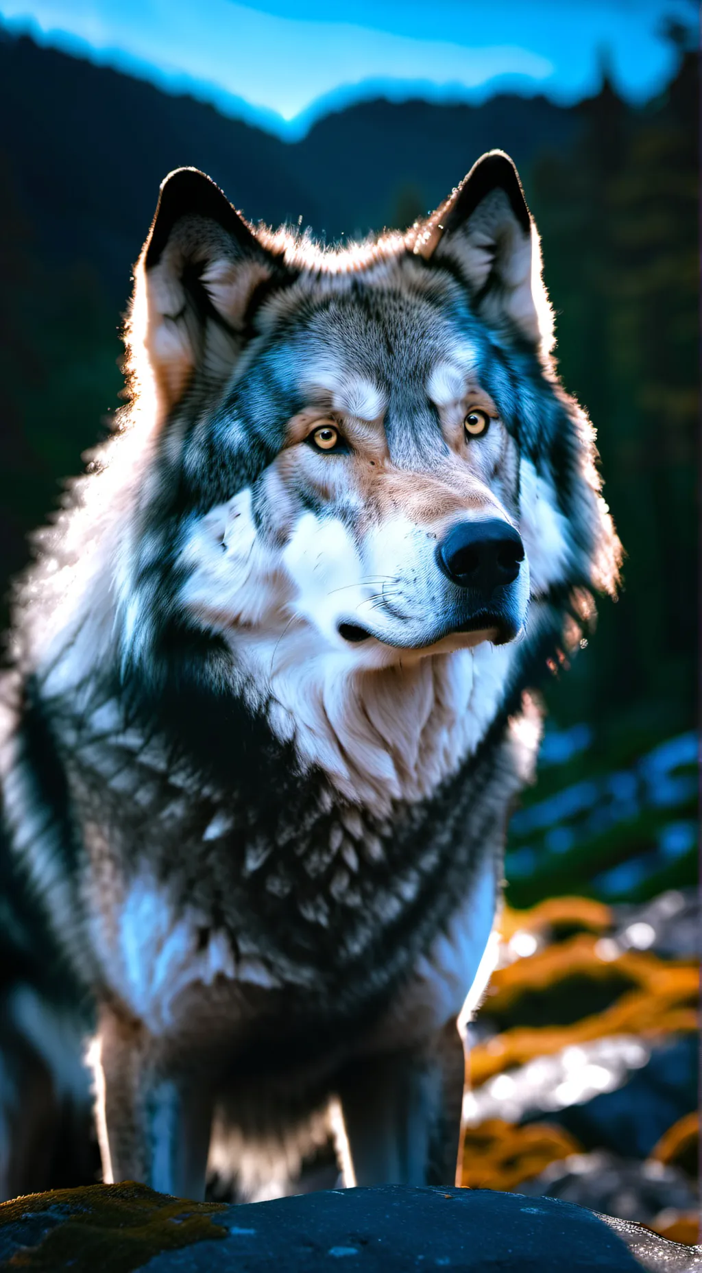 ai character: 🐾🐺legochi🐺🐾 background