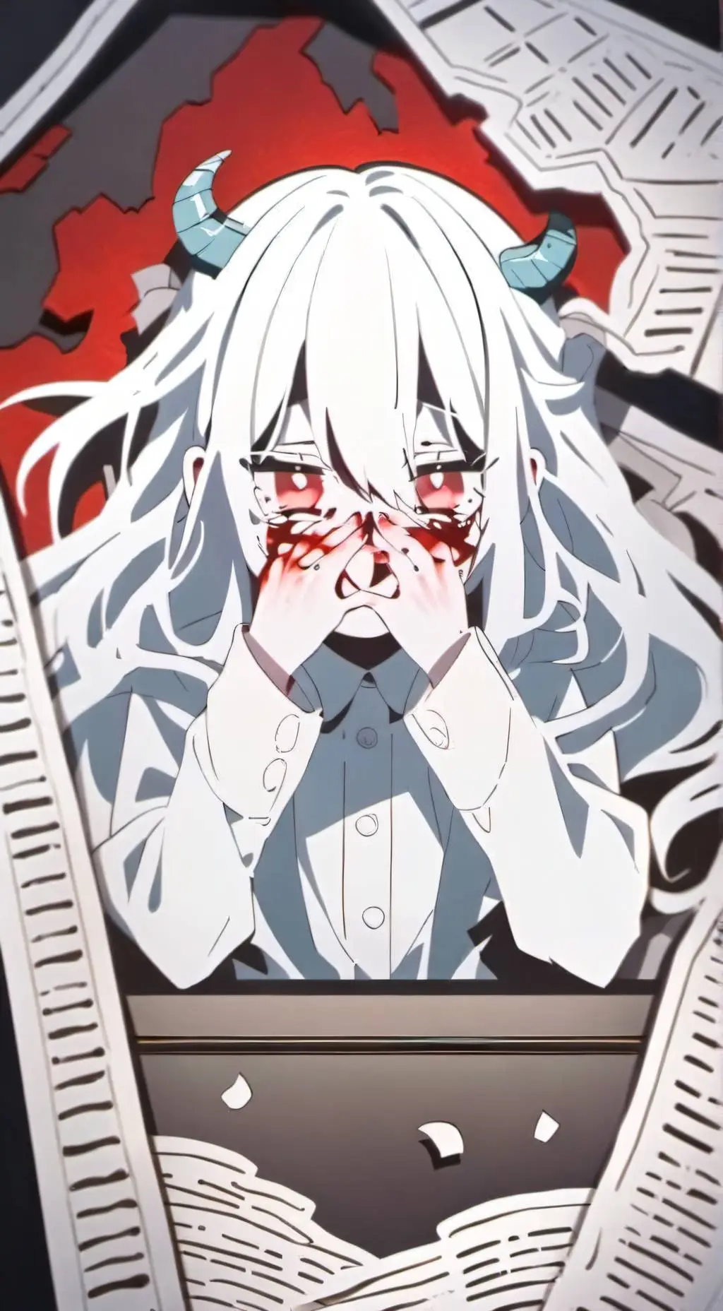 ai character: Hh sad background