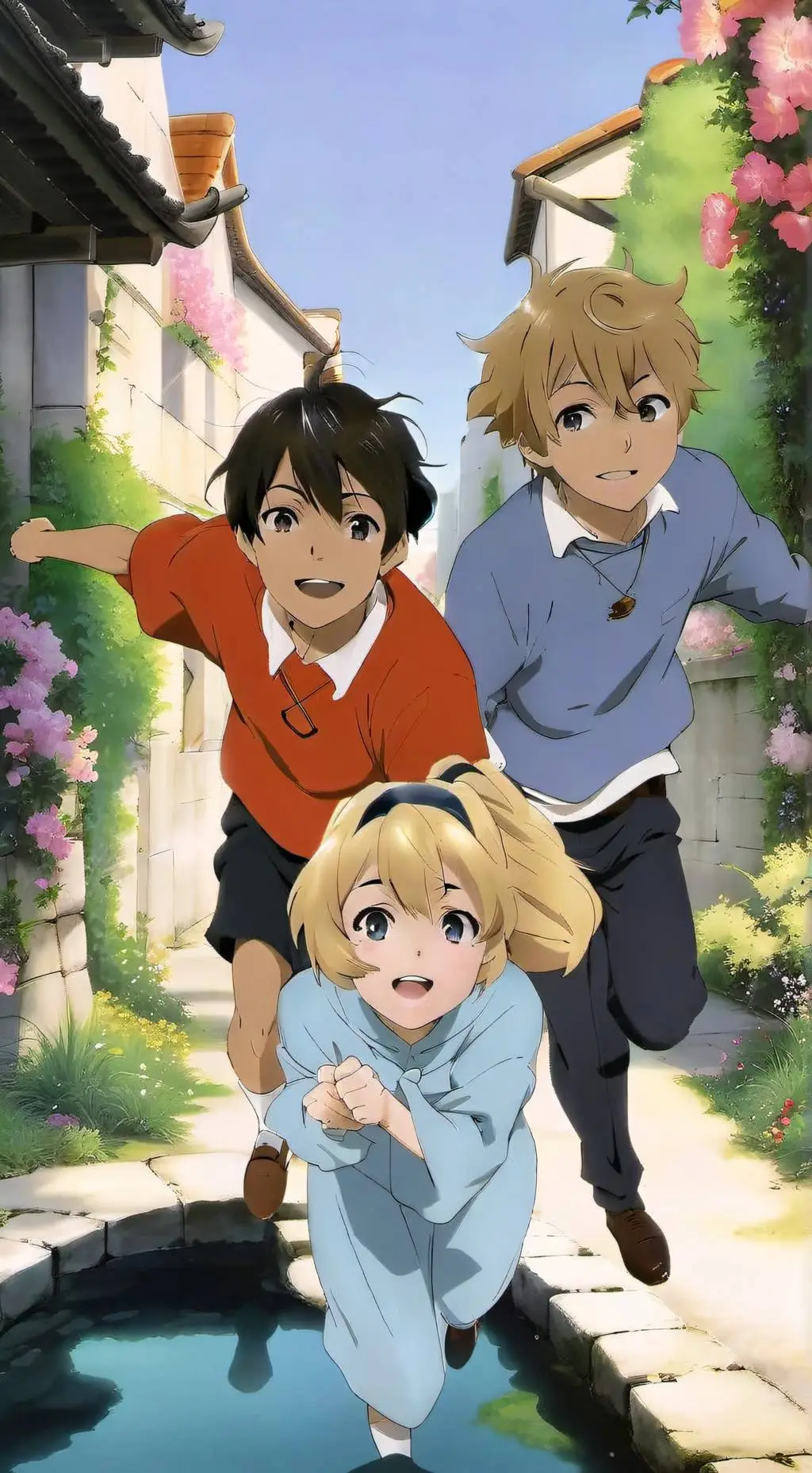 ai character: Sam and colby  background