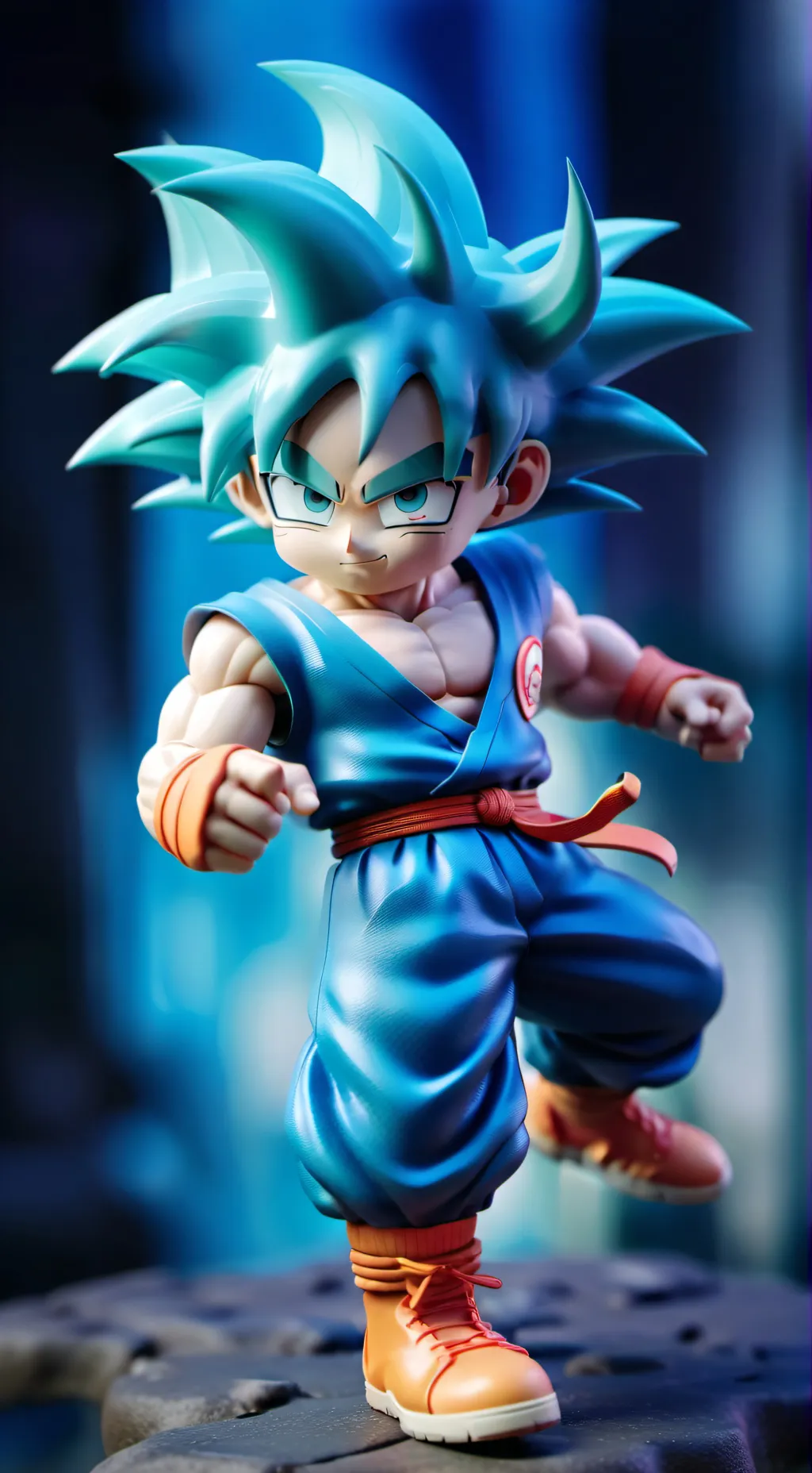 ai character: Goku sayadim blue background