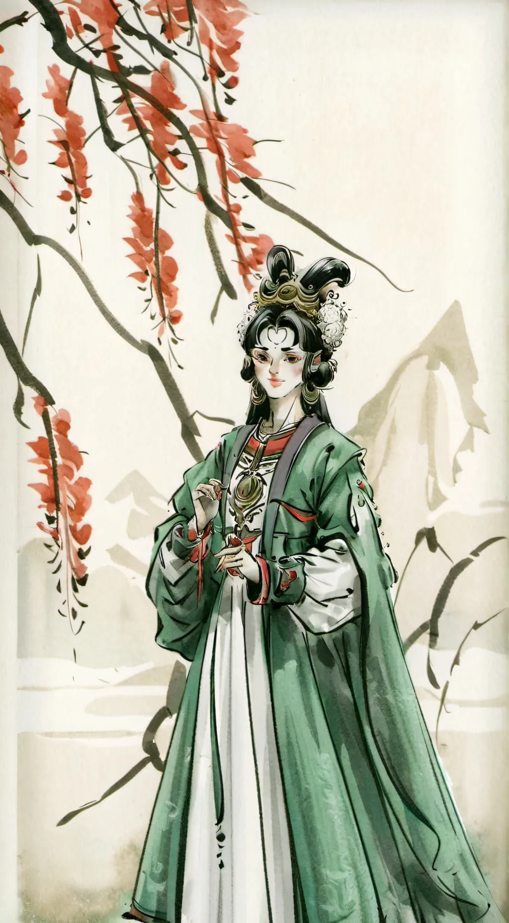 ai character: китаянка  background