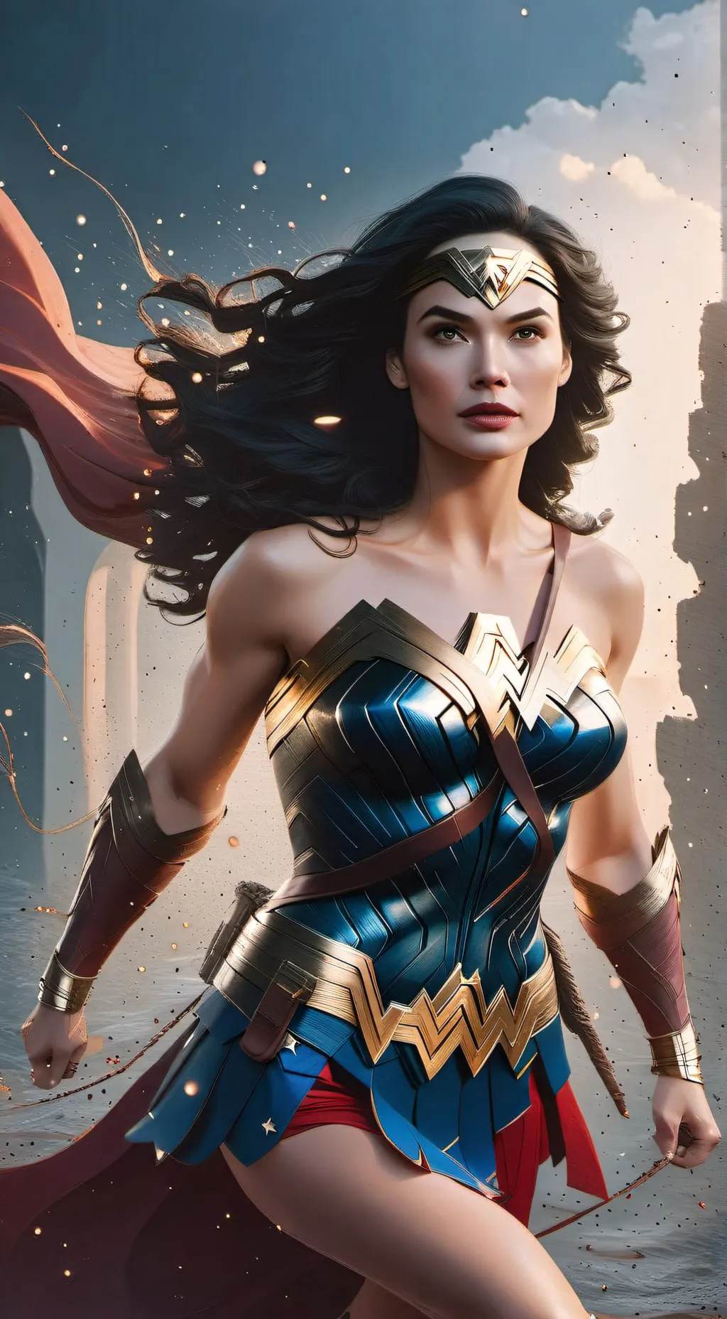 ai character: Wonder women  background