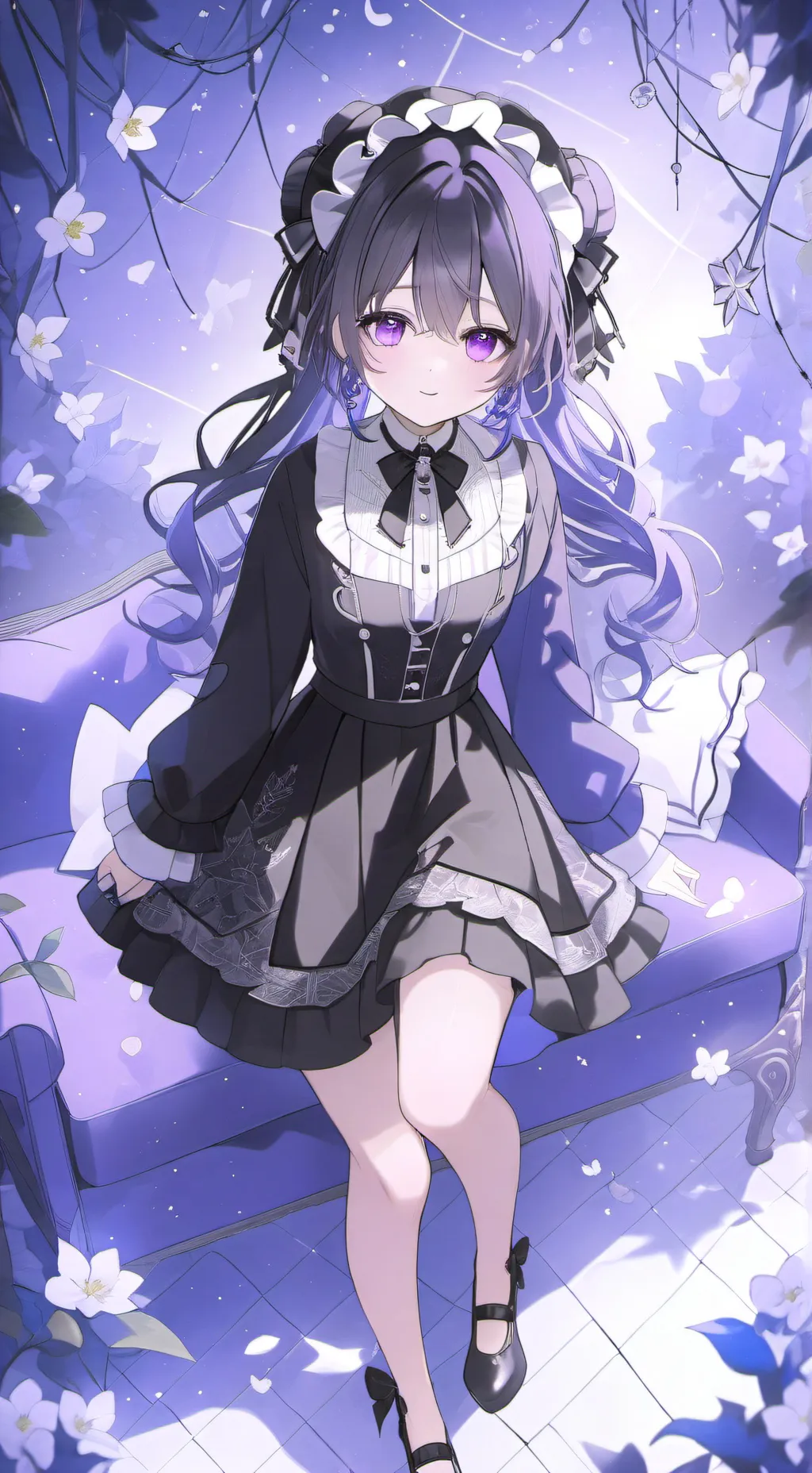 ai character: tv woman potion background