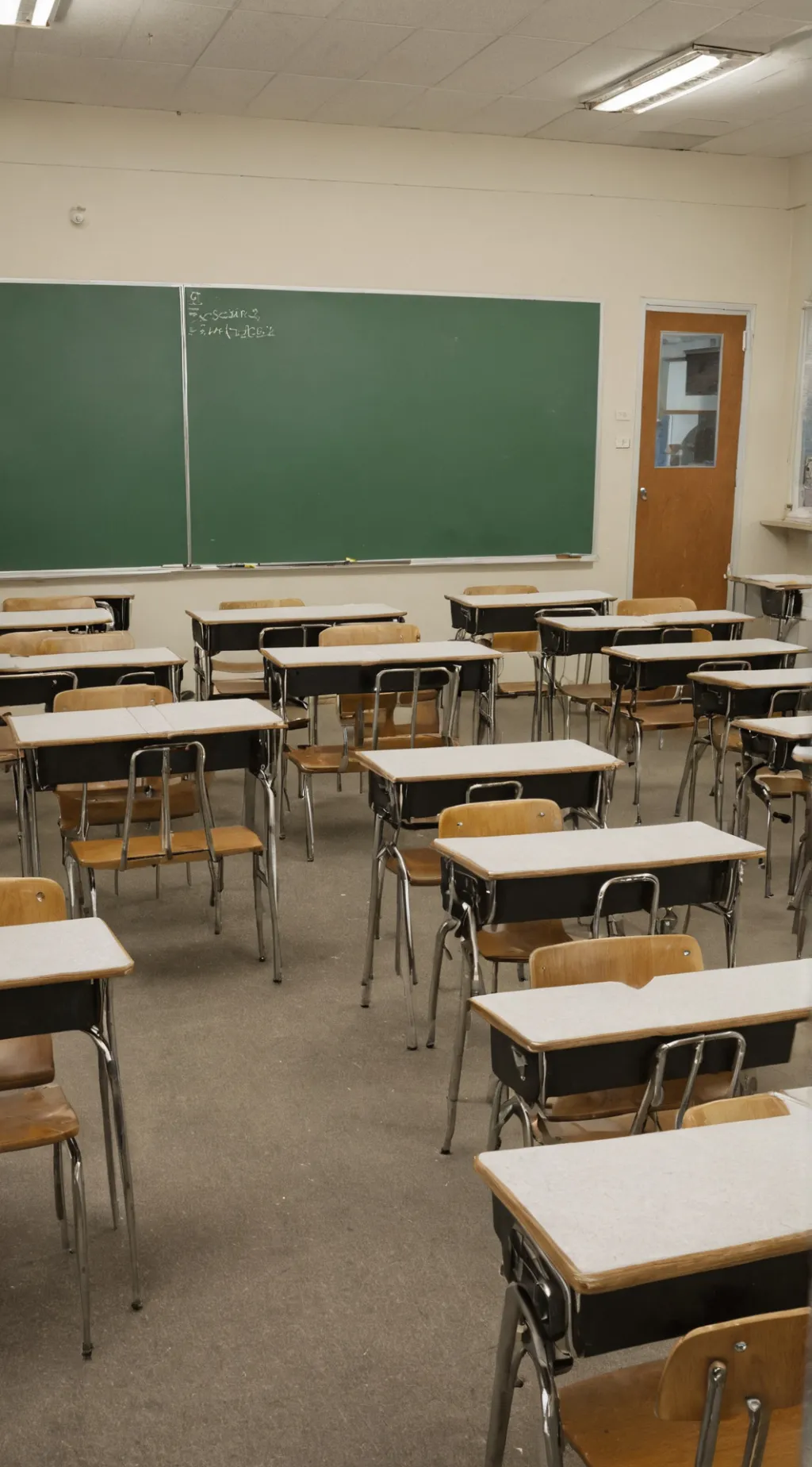 ai character: School Classroom background