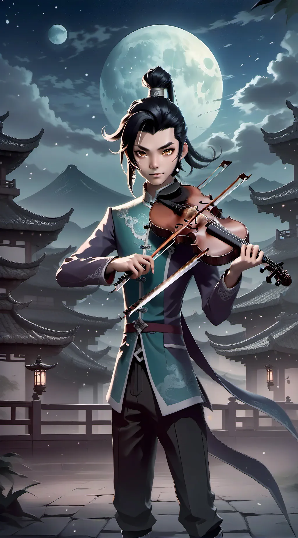 ai character: Zhu Li Moon background