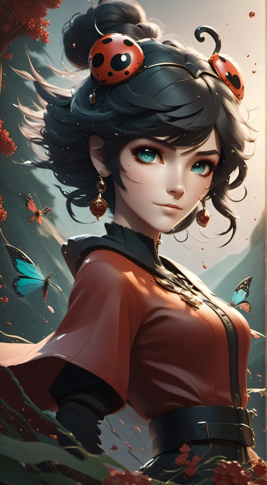 ai character: tu en MIRACULOUS background