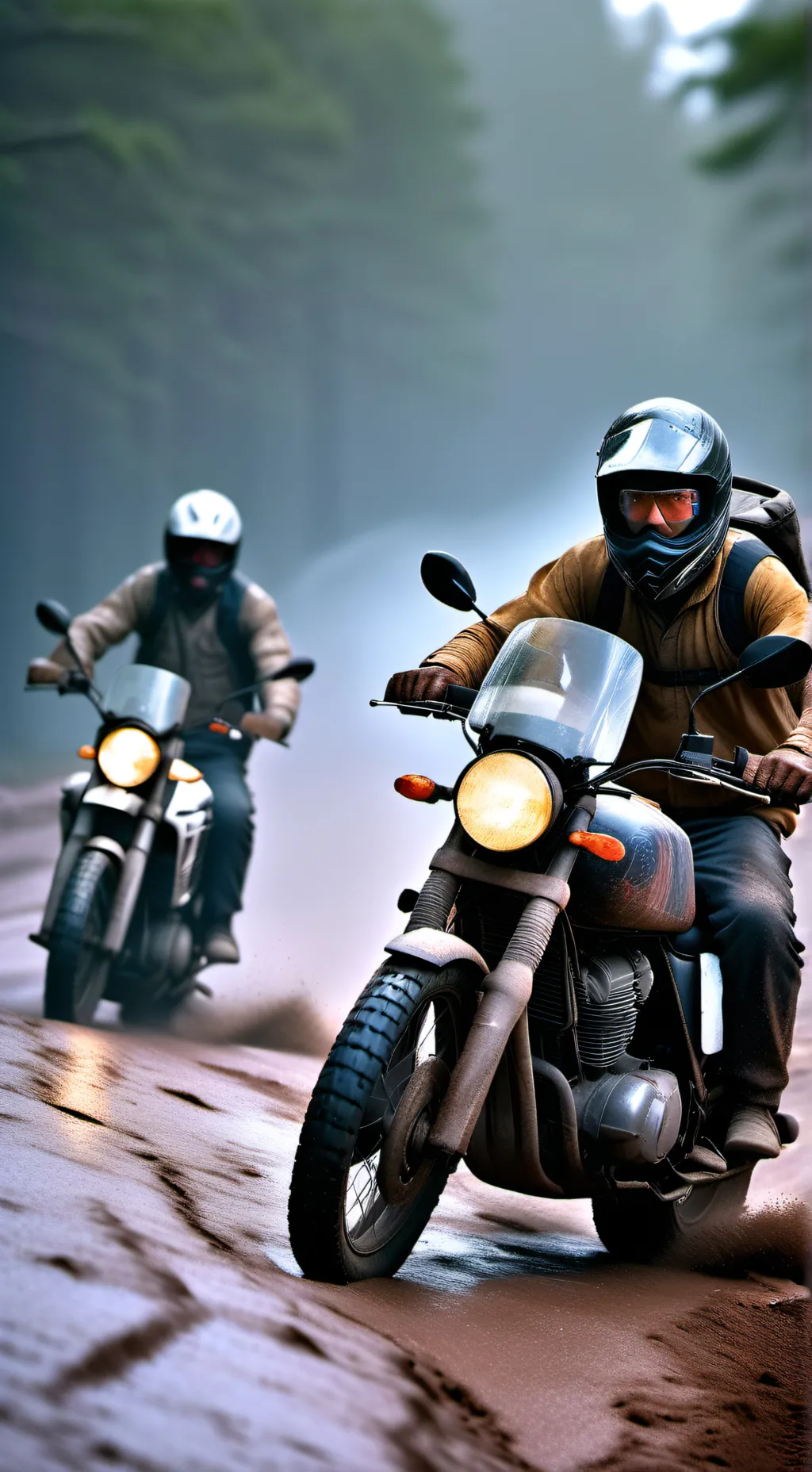 ai character: motorbike accident background