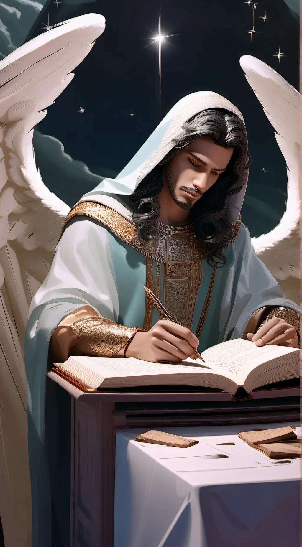 ai character: Gabriel the Angel  background