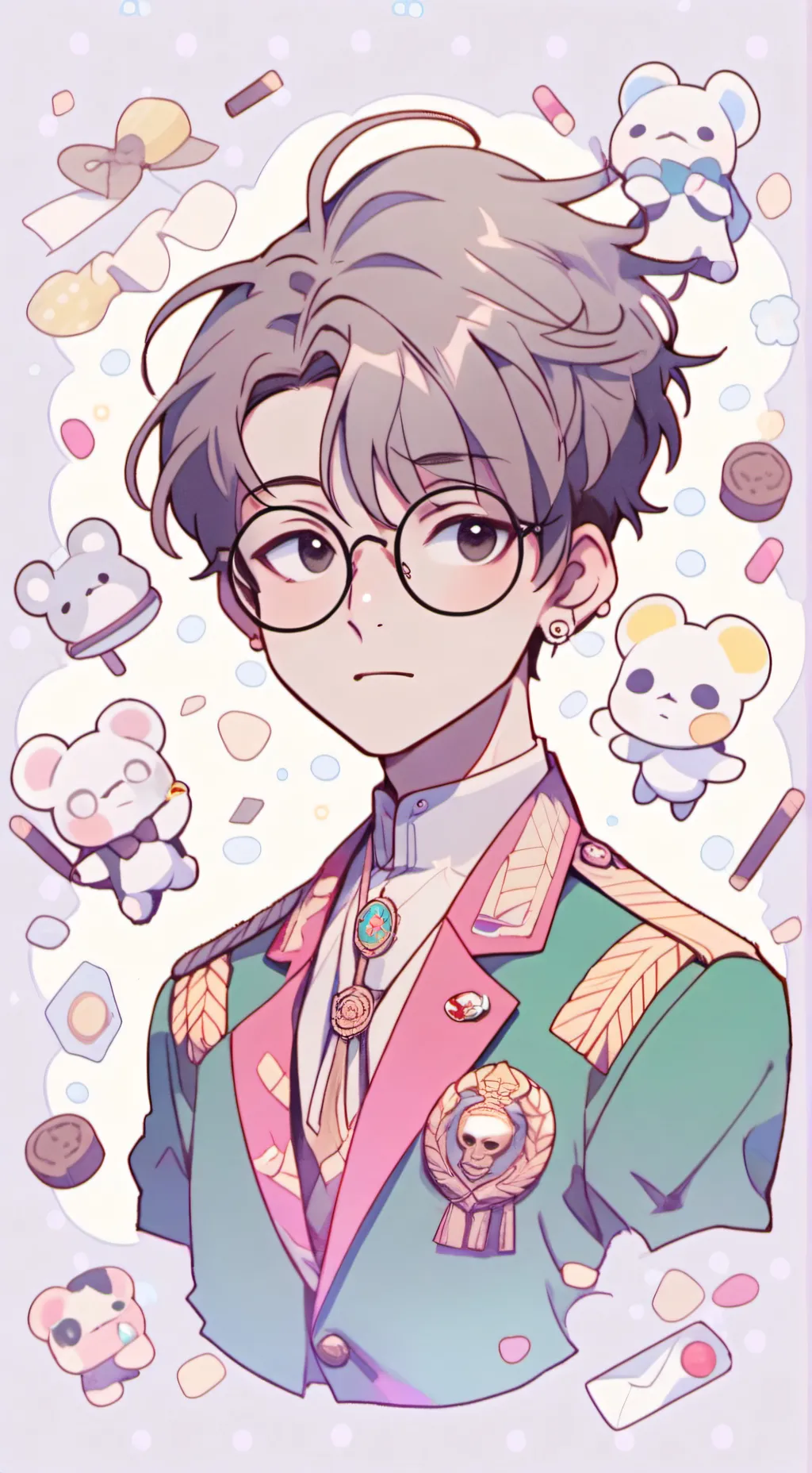 ai character: 様百 background