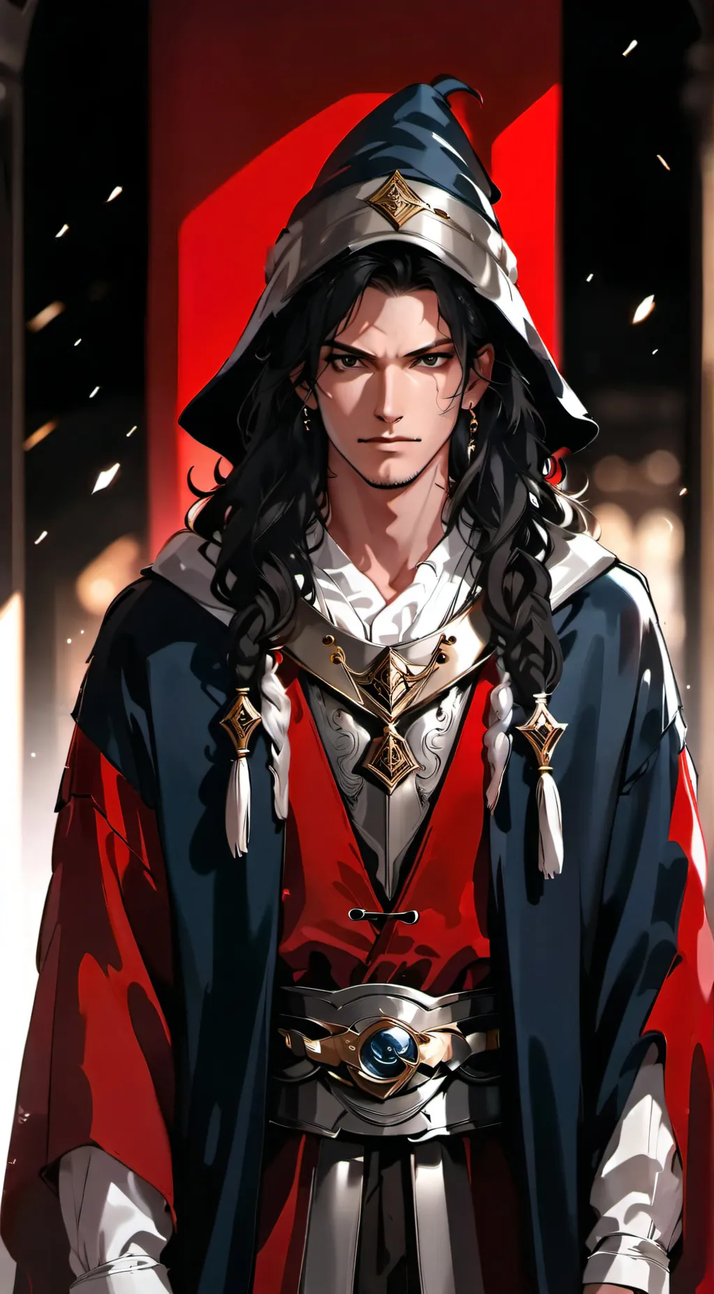 ai character: Blue water background