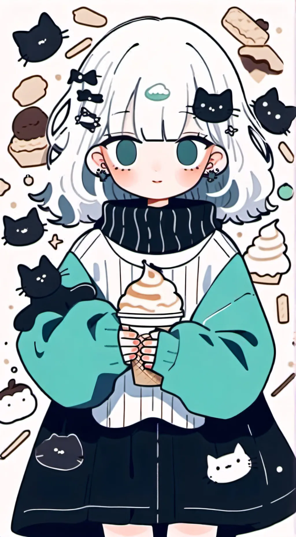 ai character: 🍦maily 🍵 background