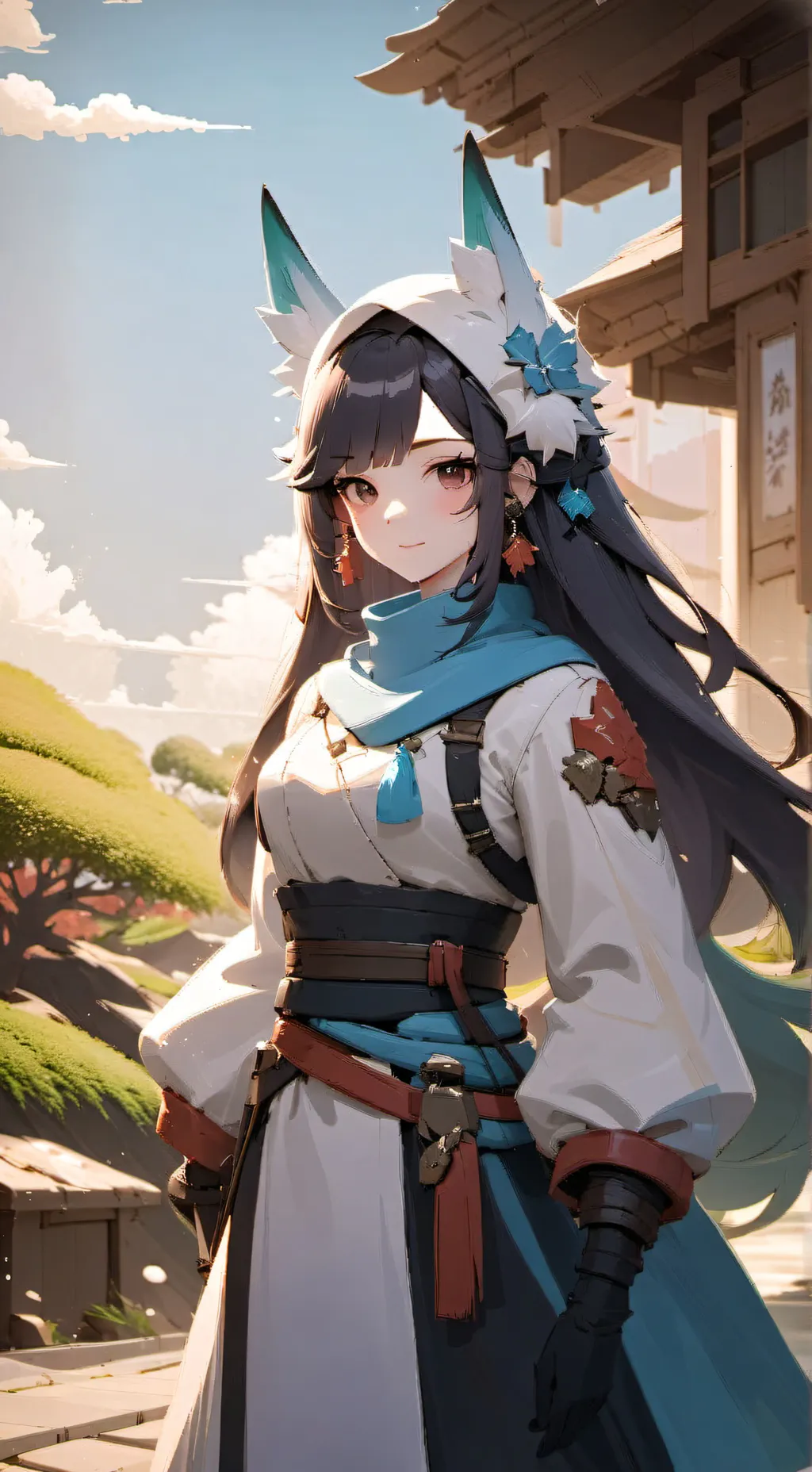 ai character: Blue background