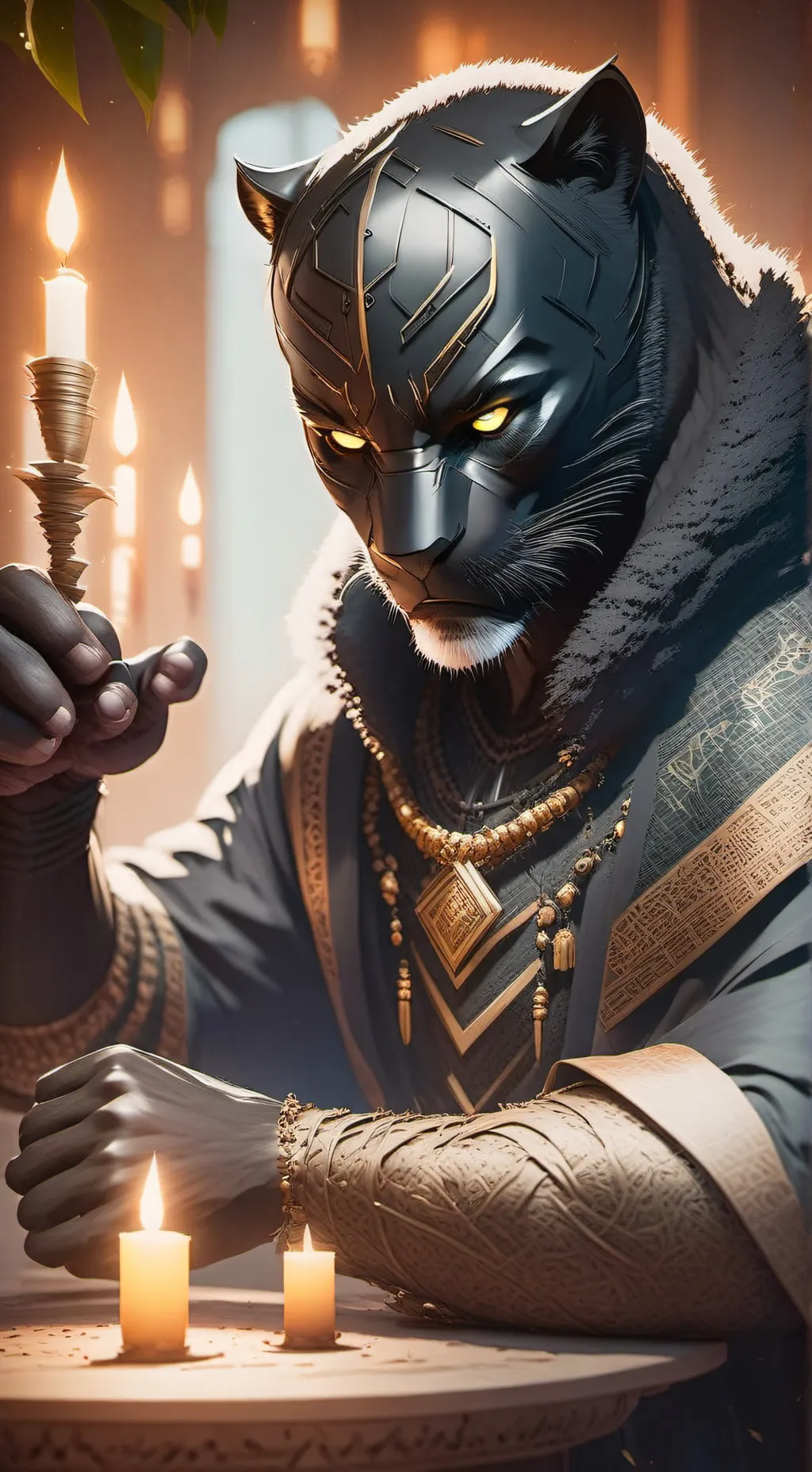 ai character: Midnight Panther Spirit background