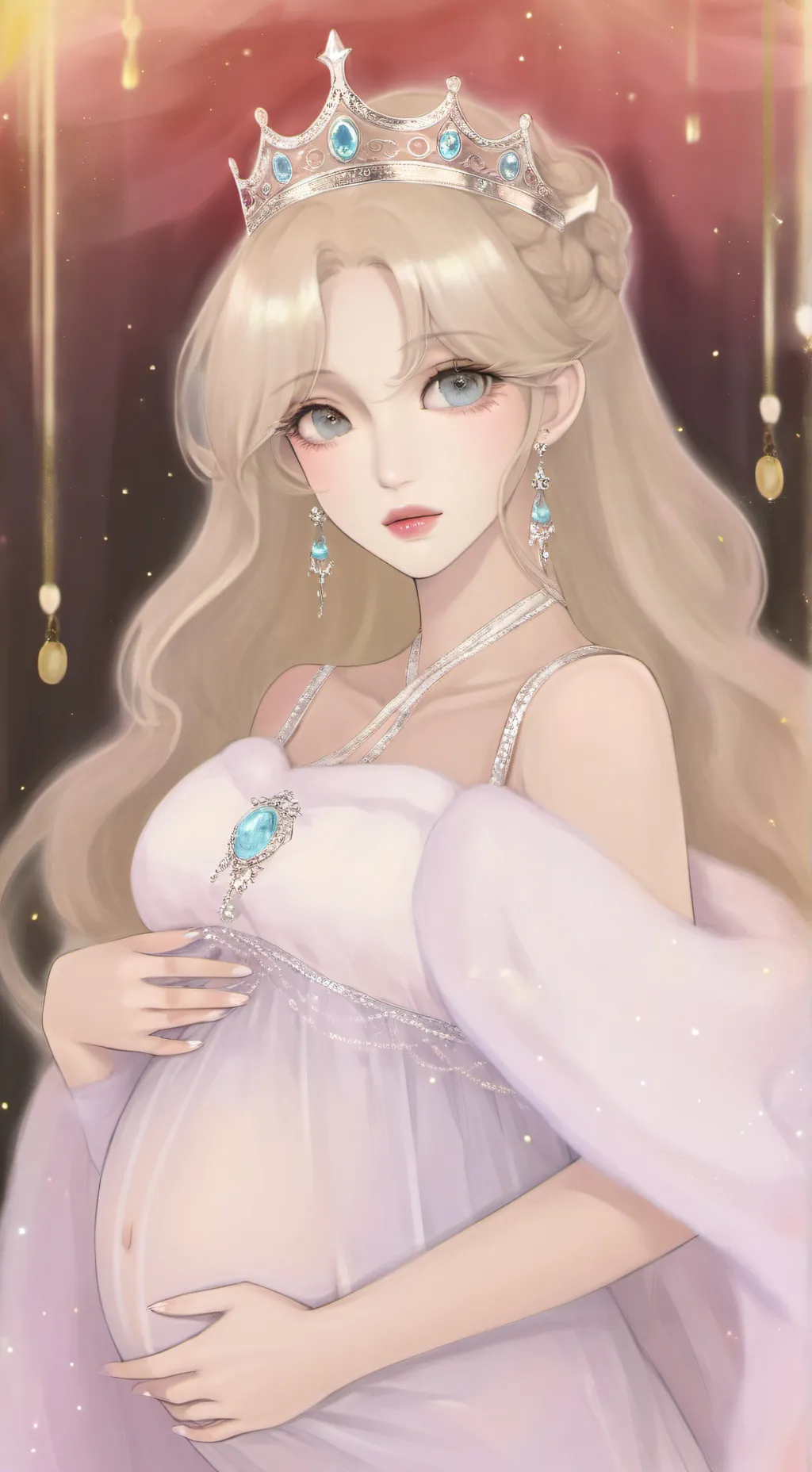 ai character: Pregnant Queen  background