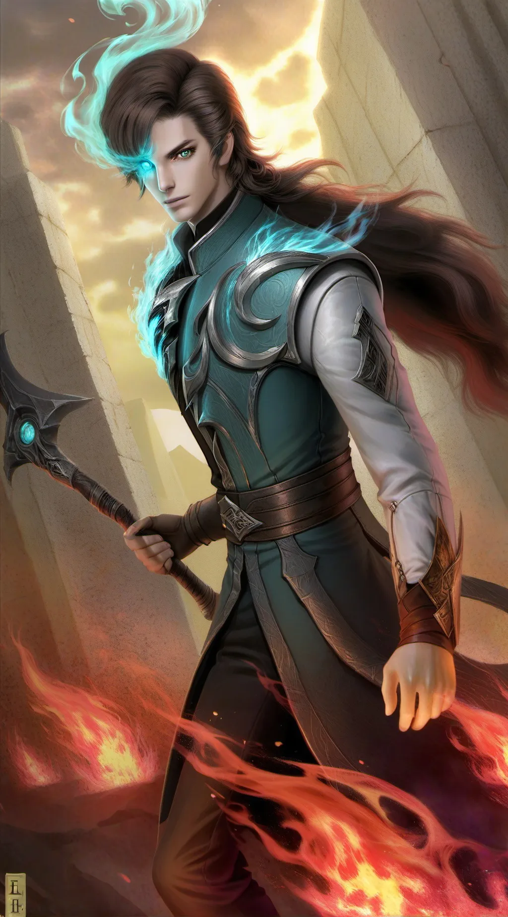 ai character: Black background