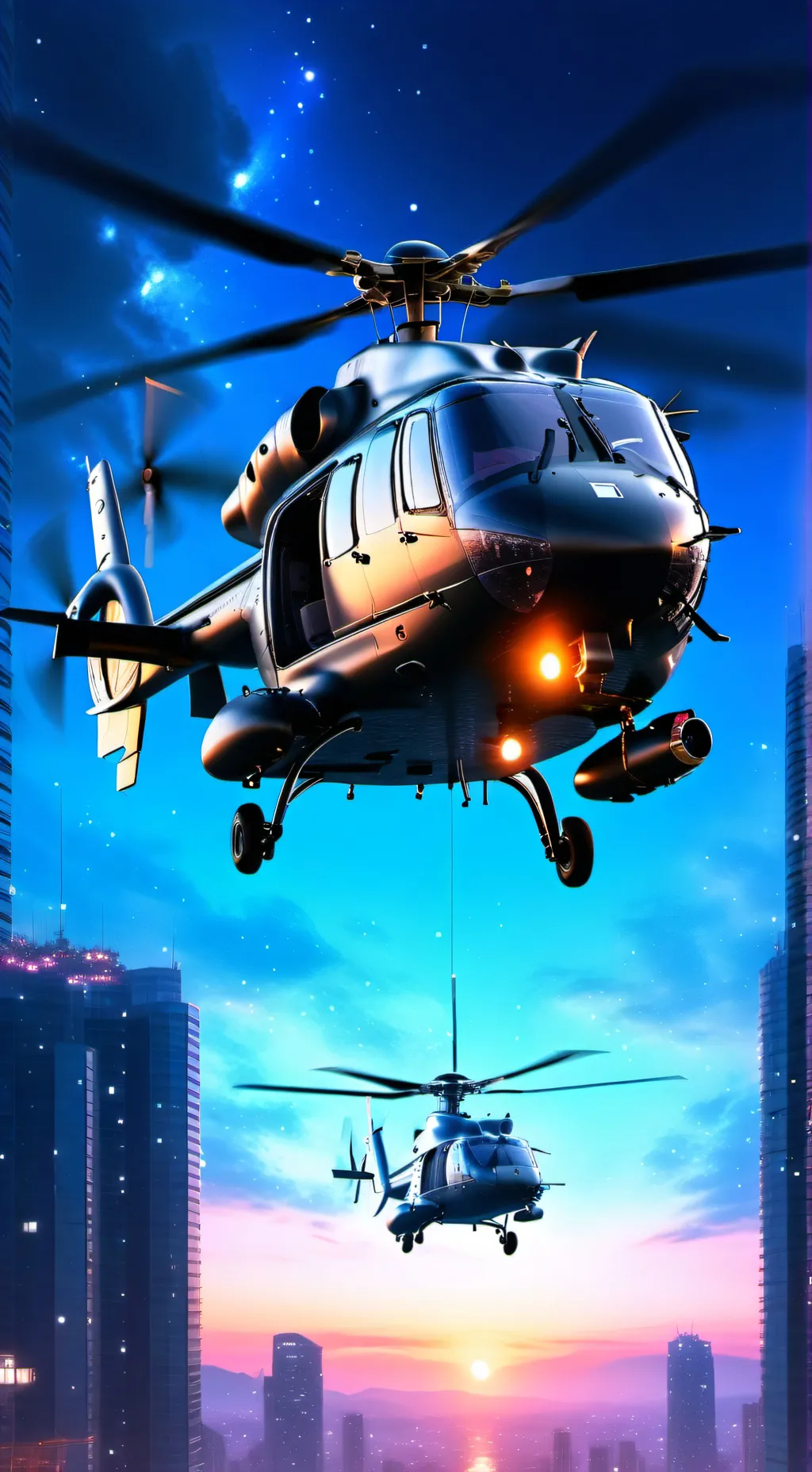 ai character: helicoptero escape background