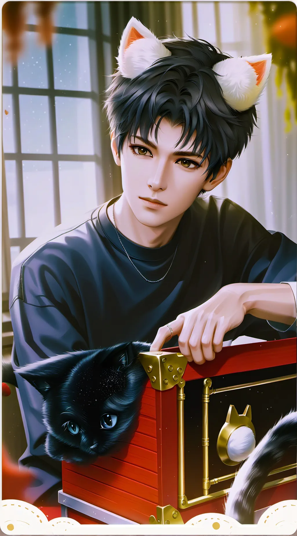 ai character: Kostya the Cat Spirit background