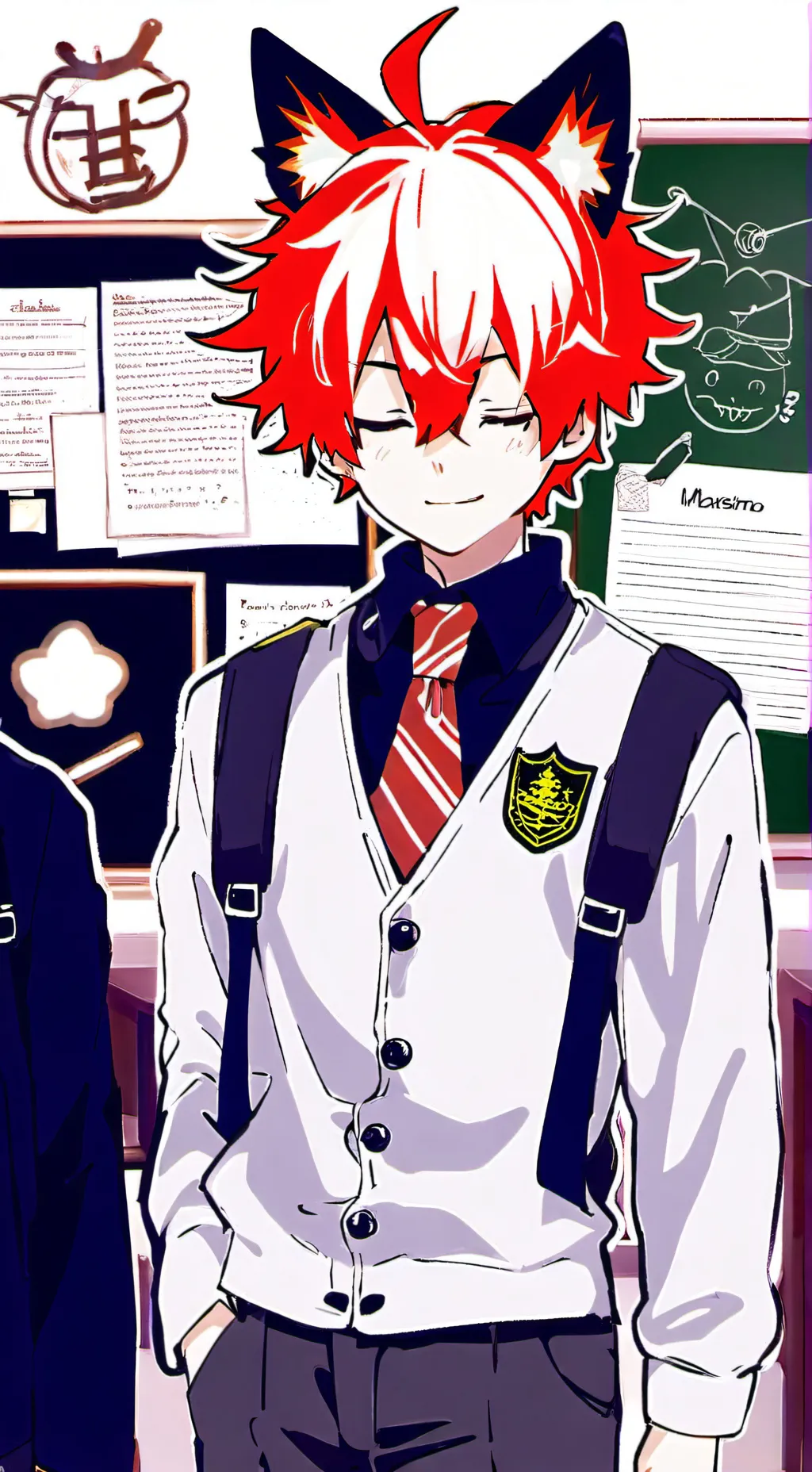 ai character: cat hybrid shoto background