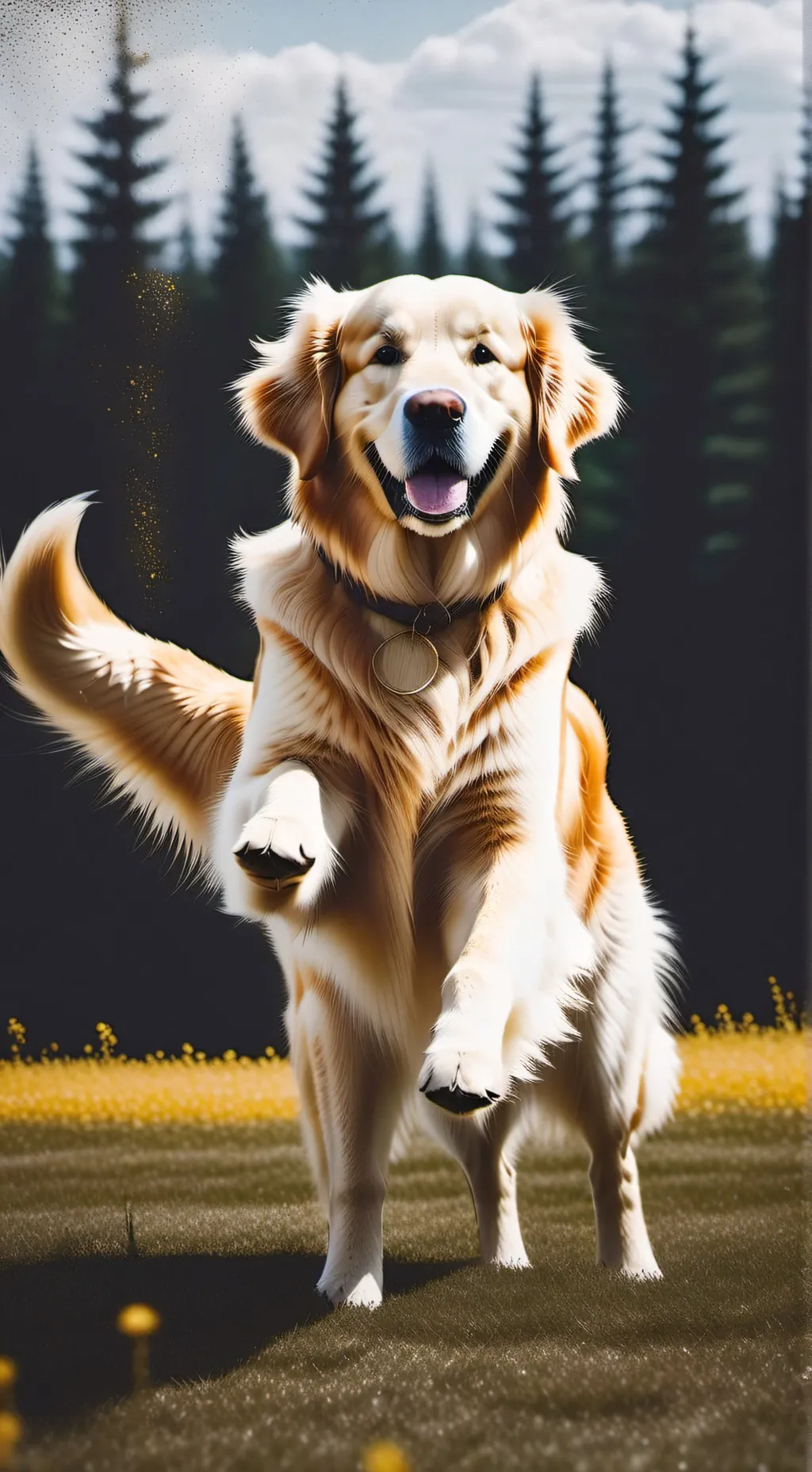 ai character: Golden Paws Furry background