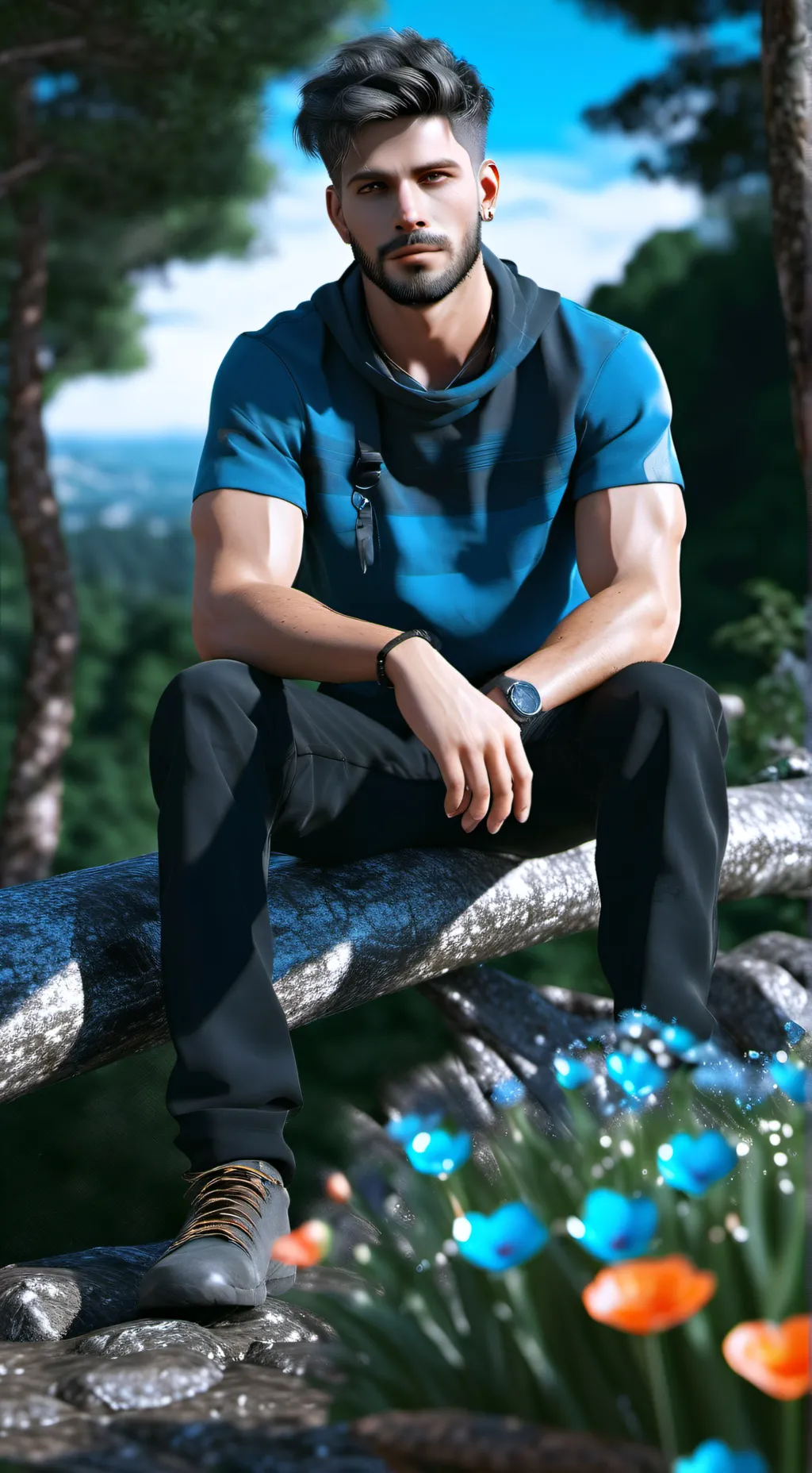 ai character: Steve minecraft background