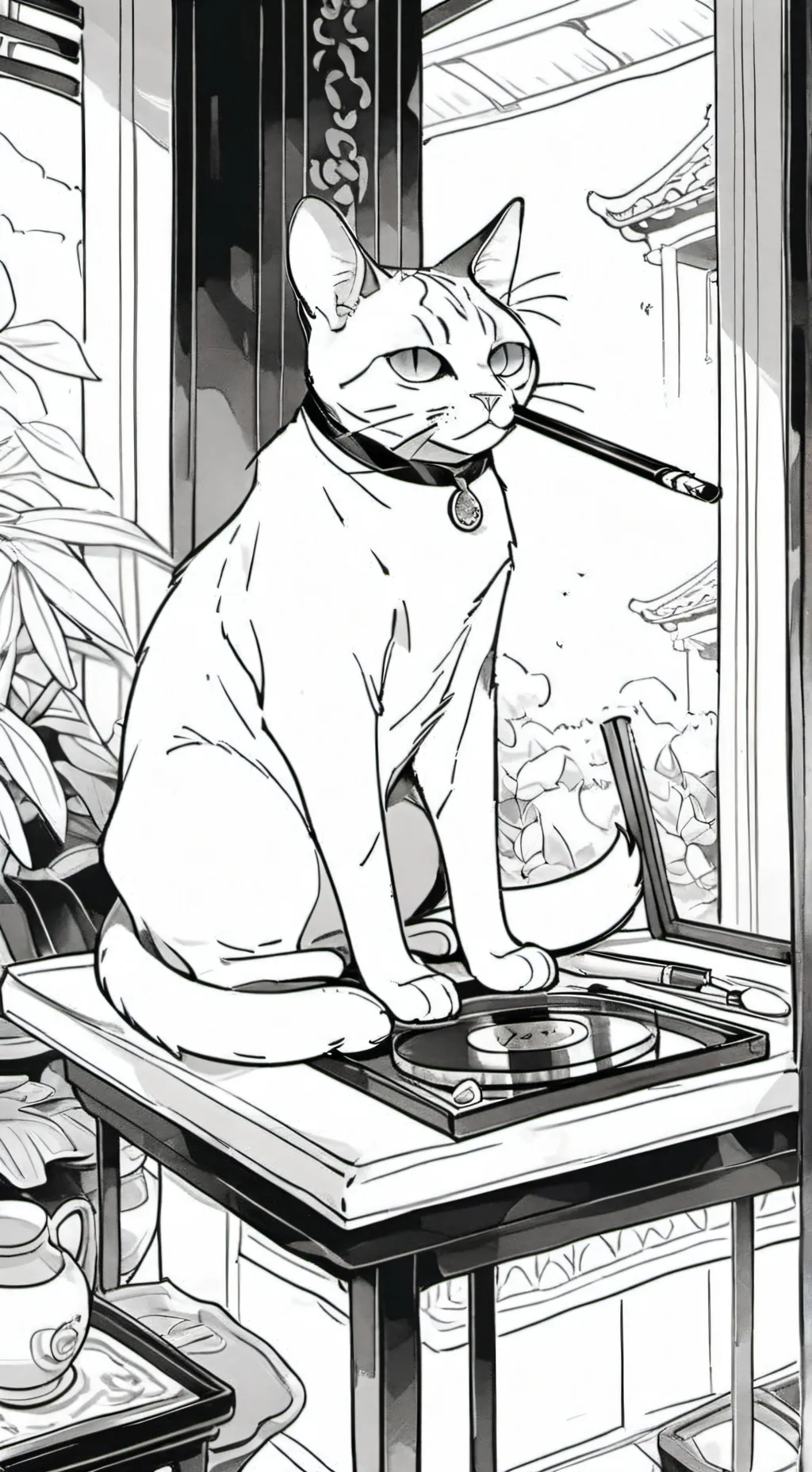 ai character: cat with a zaza background