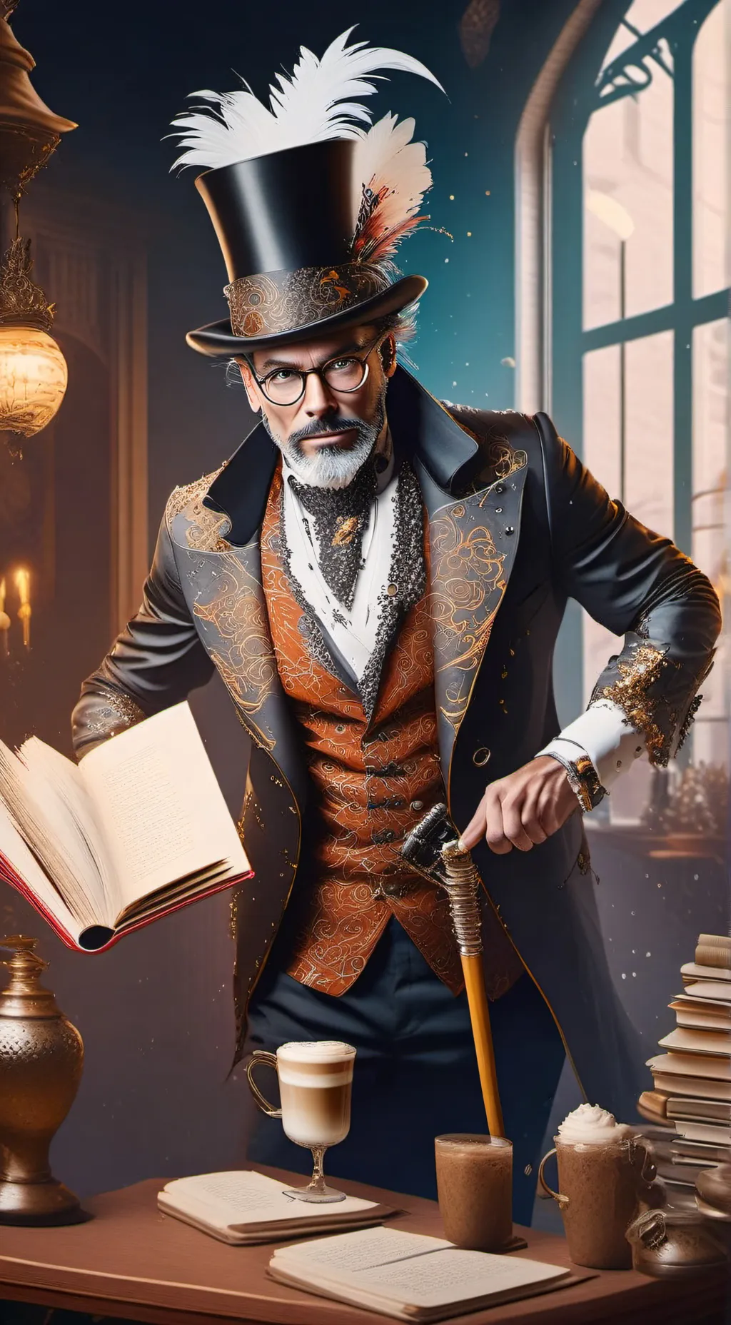 ai character: The Frappuccino Fugitive background