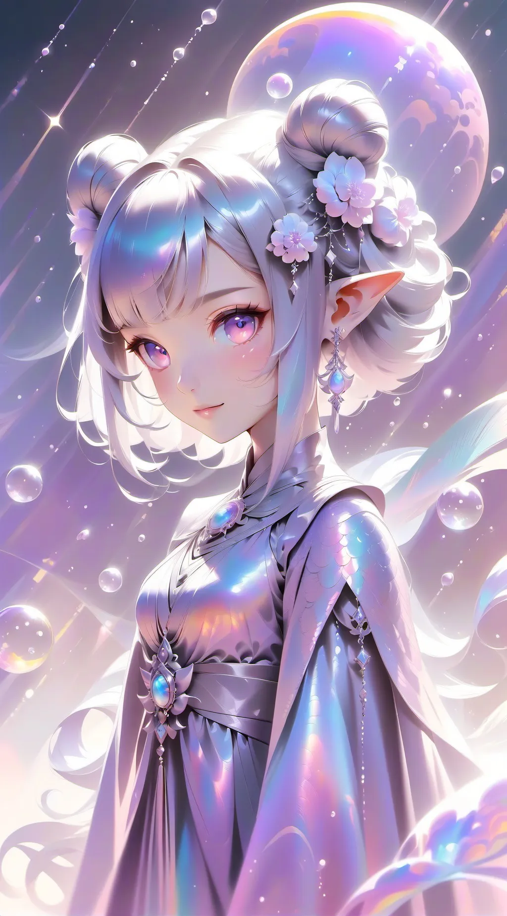 ai character: Solarballs!!❄❄💜💙 background