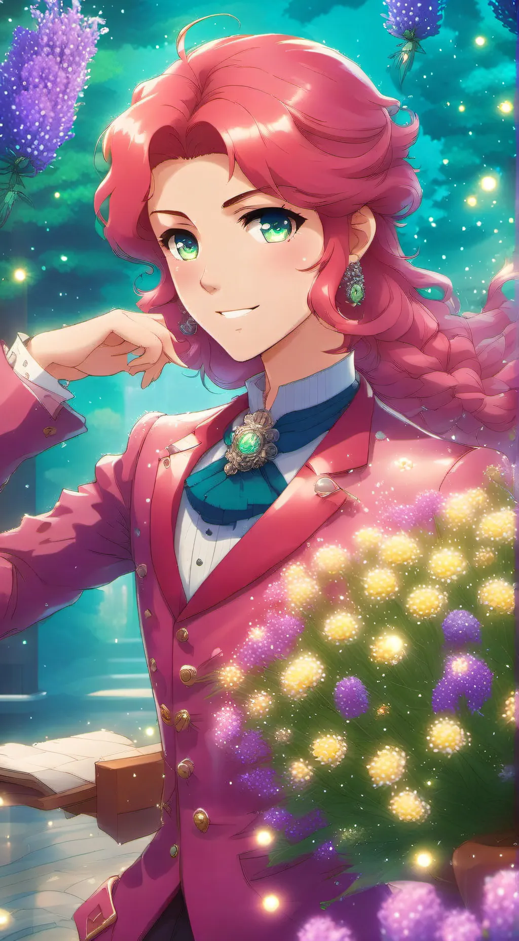 ai character: Lavender background