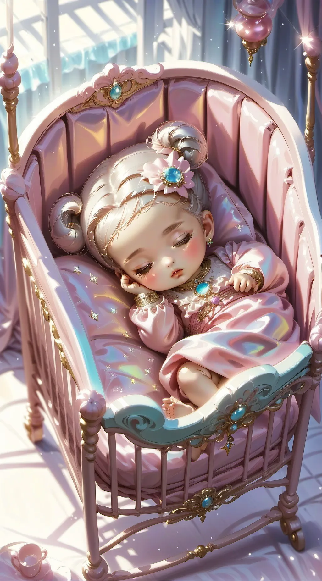 ai character: pink baby background