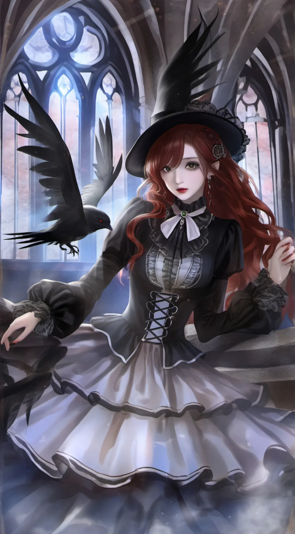 ai character: Grim reaper girl  background