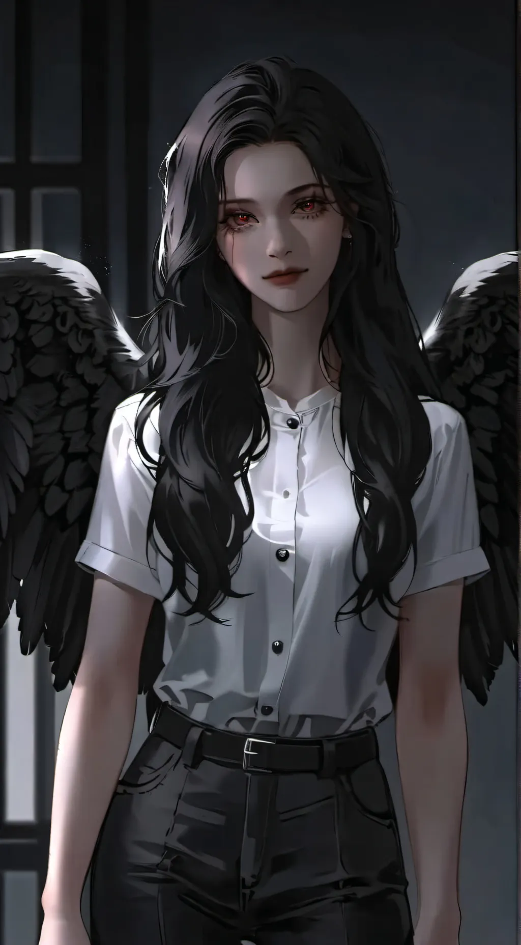 ai character: ✨ dark angel   ✨ background