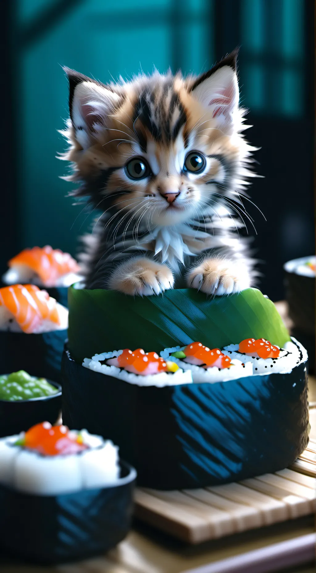 ai character: sushi kitten background