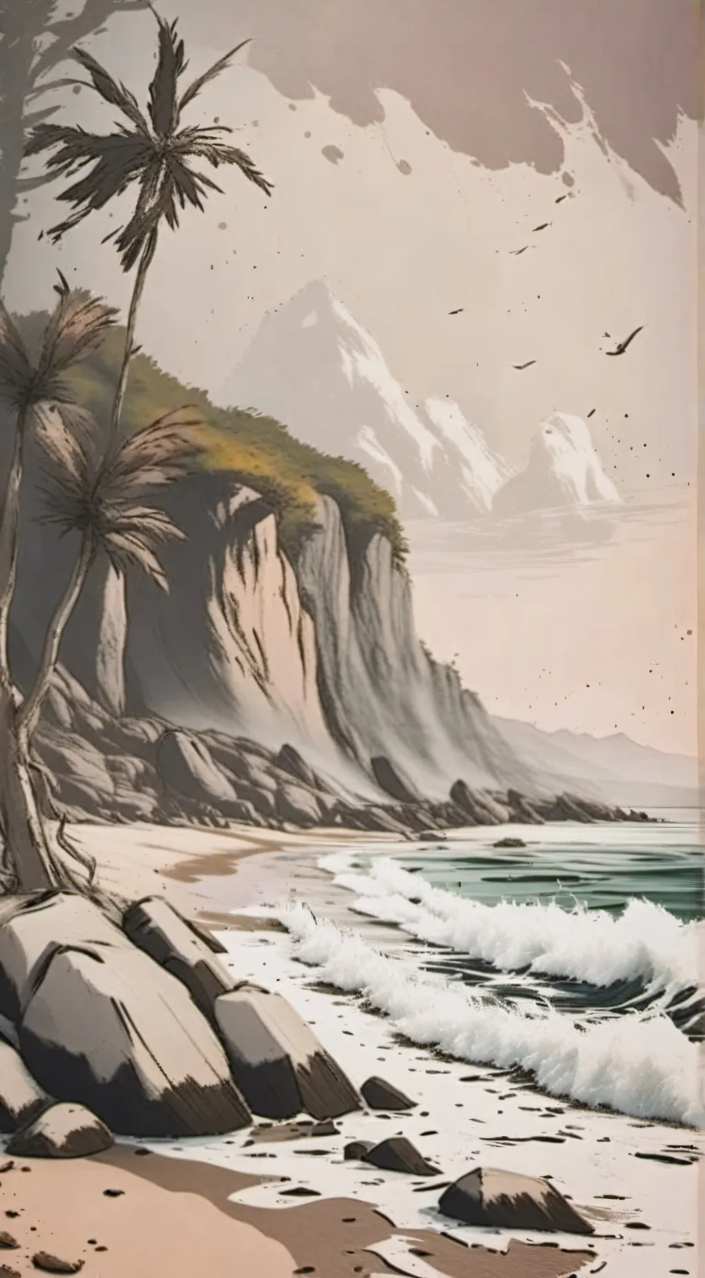 ai character: LMK at the beach background