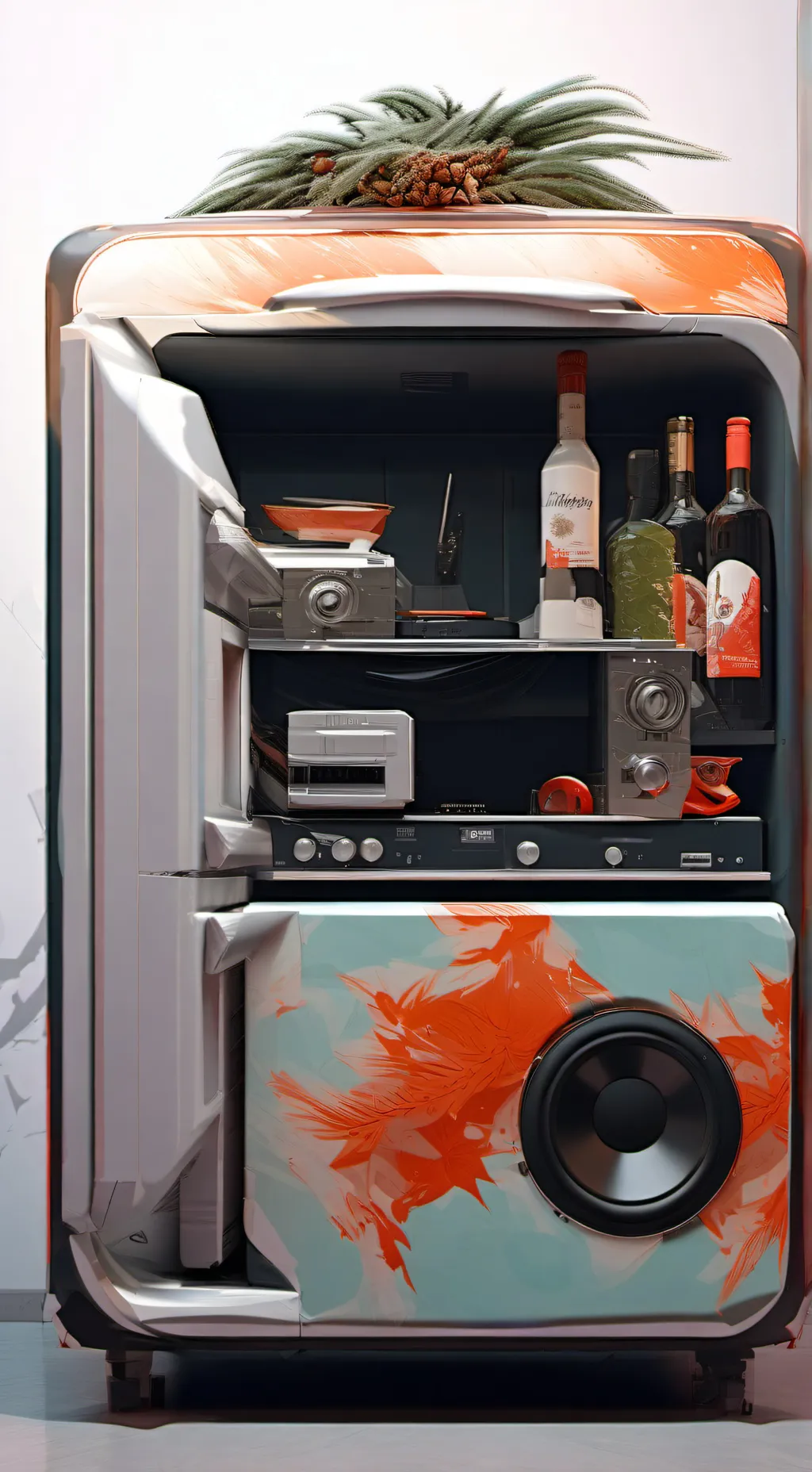 ai character: ￼ Fridge Dj background