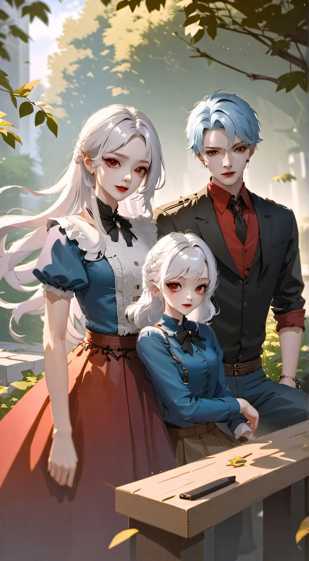 ai character: Vampires mama,dada background