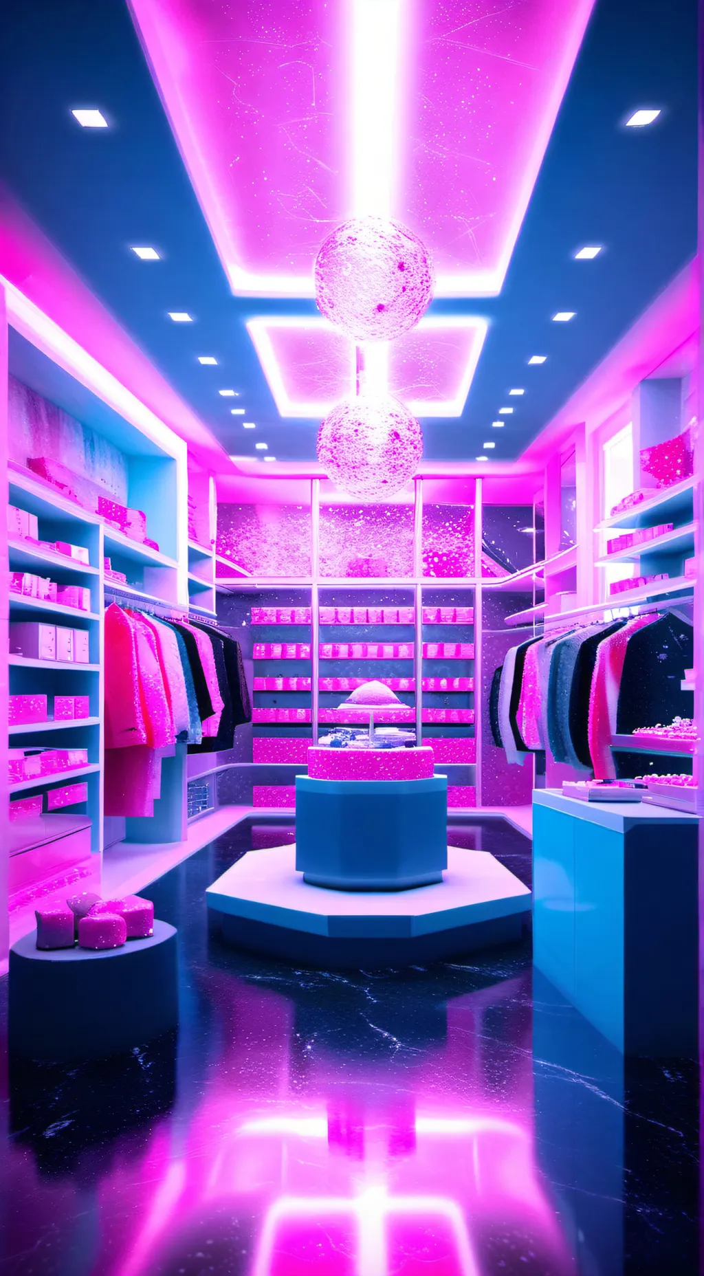 ai character: The mall of beuty background