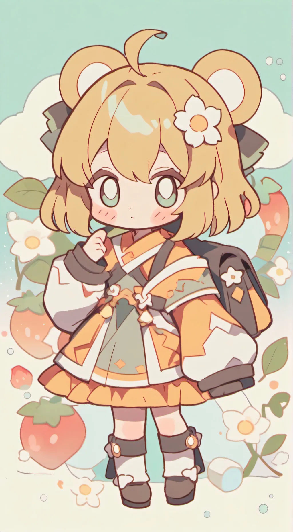 ai character: crystal background