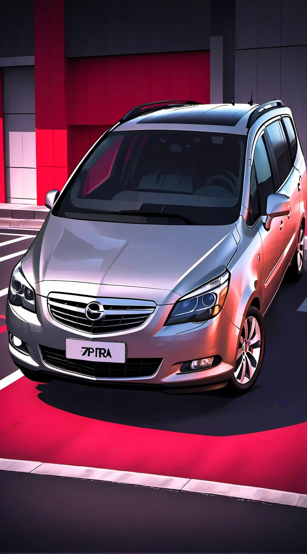 ai character: sad Opel Zafira background