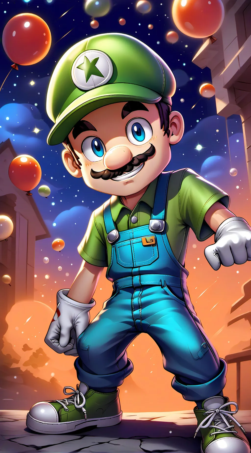 ai character: LUIGI! background