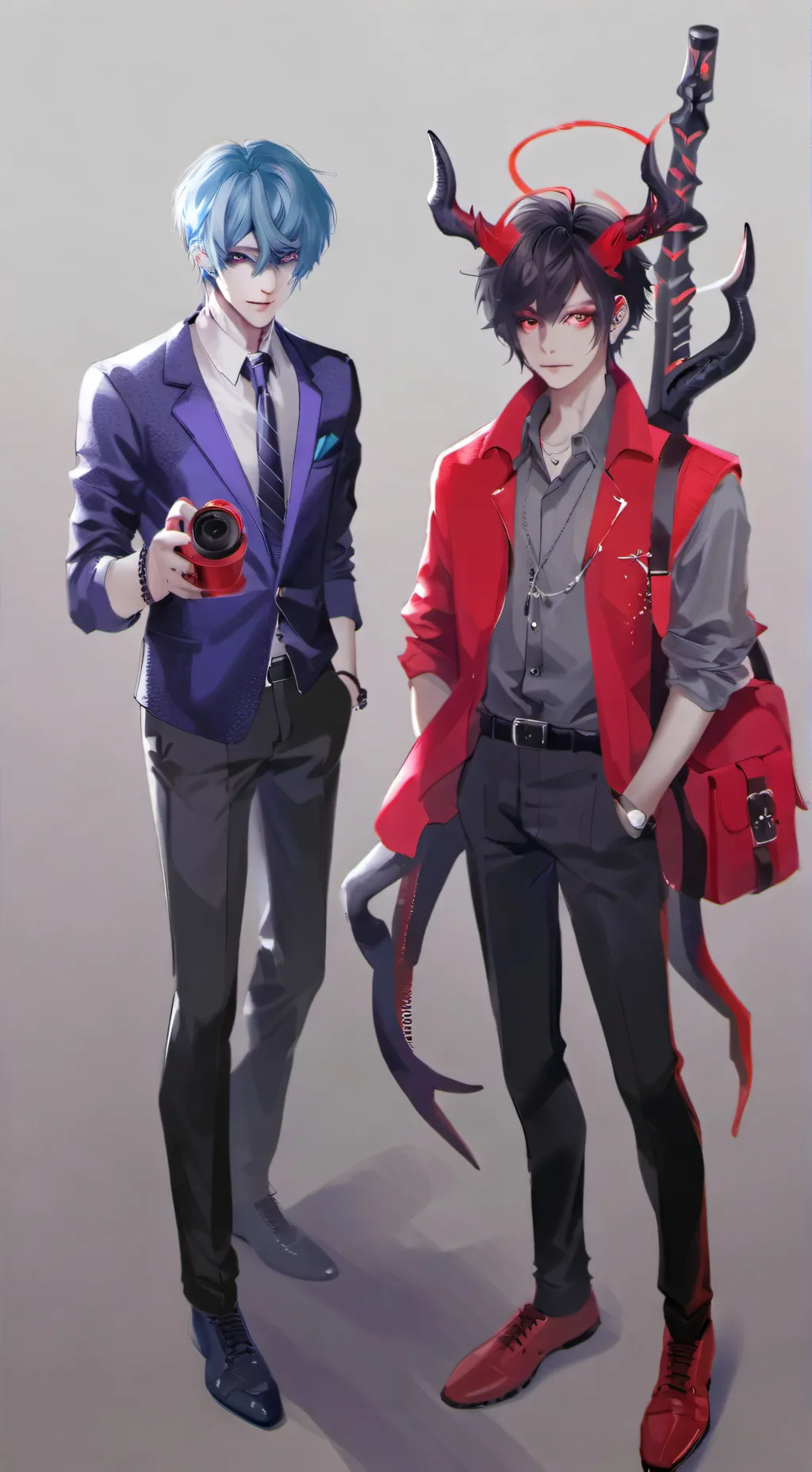 ai character: Alastor x Vox background