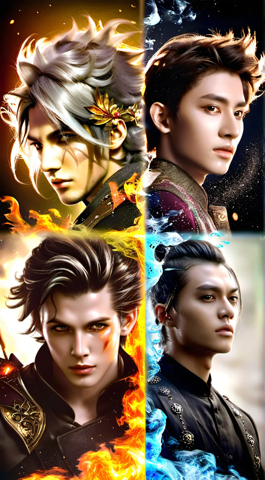 ai character: Elements background